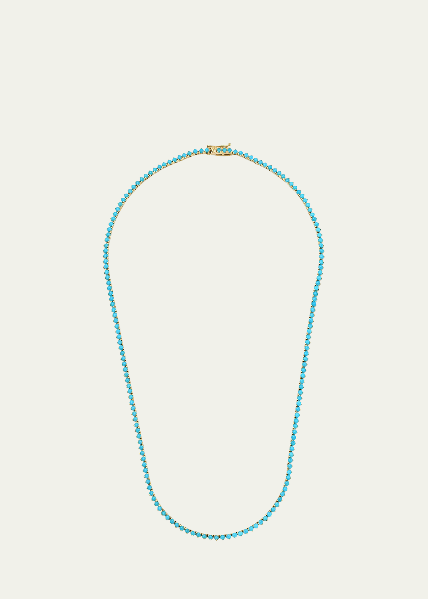 18k Turquoise 3-Prong Tennis Necklace