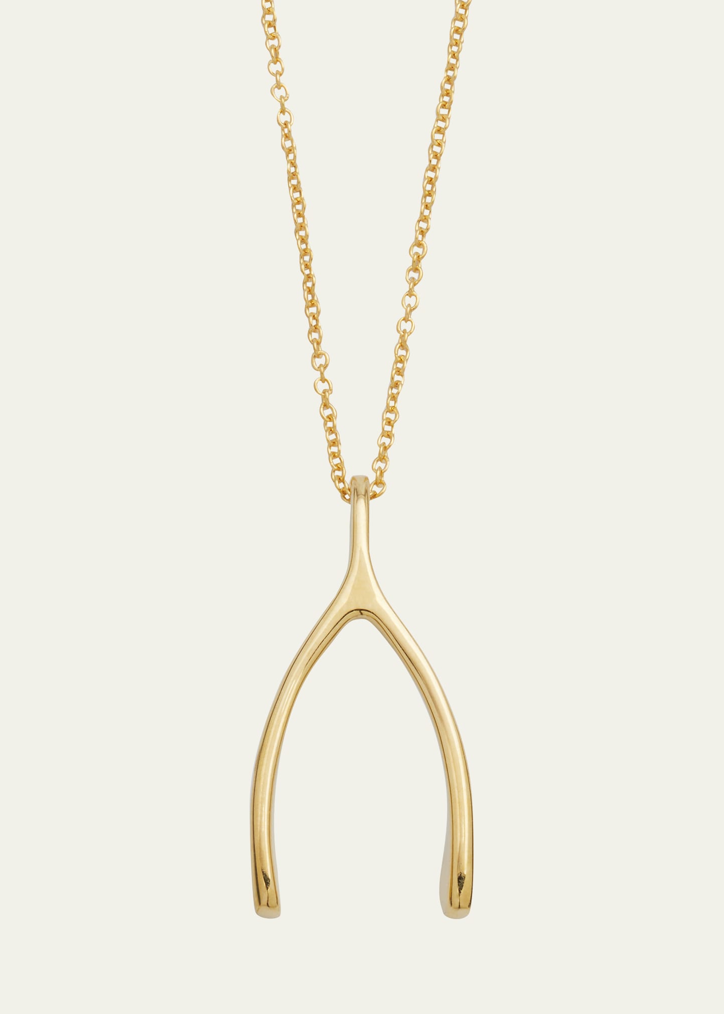18k Wishbone Pendant Necklace