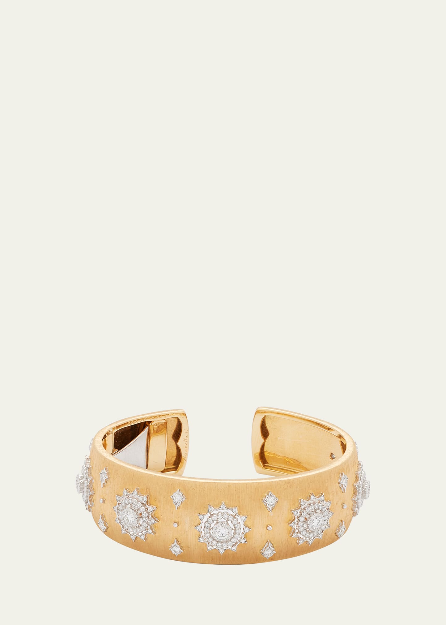 Buccellati Limited Edition Cuff Bracelet in 18K Gold with Diamonds
