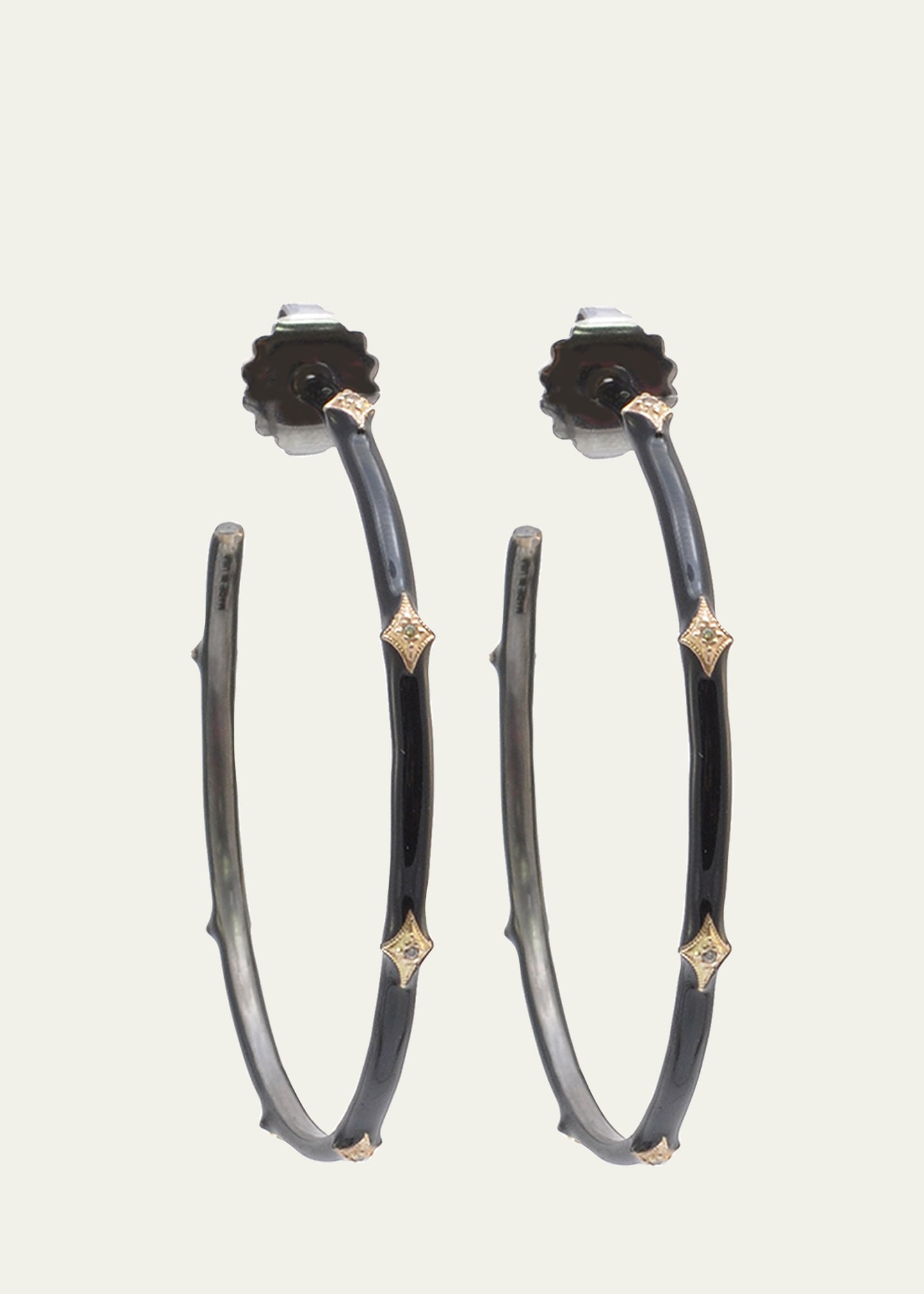 Armenta Cuento Hoop Earrings, Black