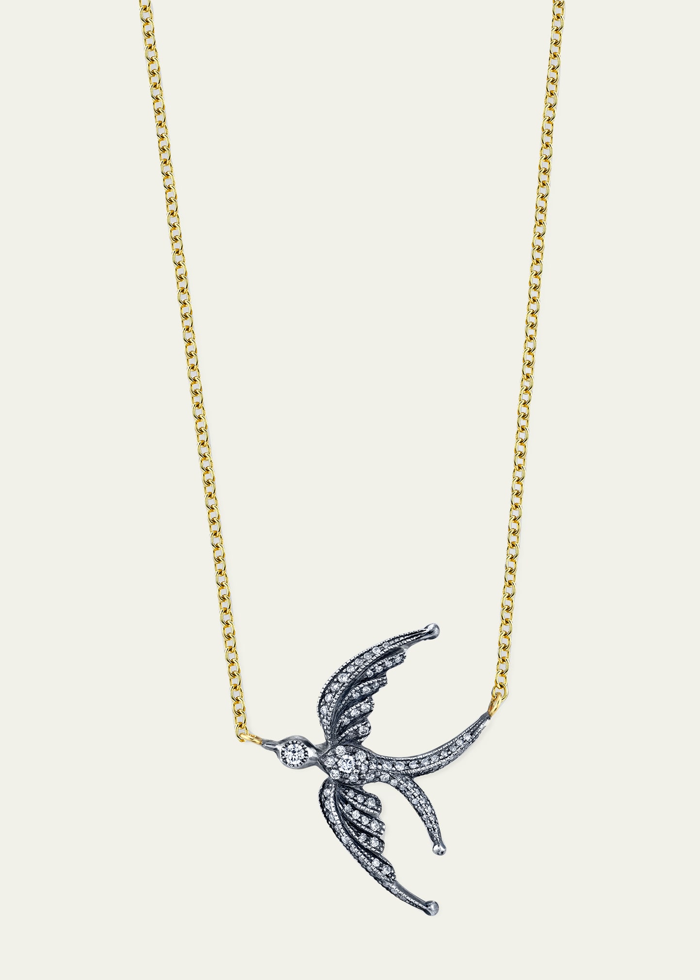 Pave Diamond Swallow Pendant