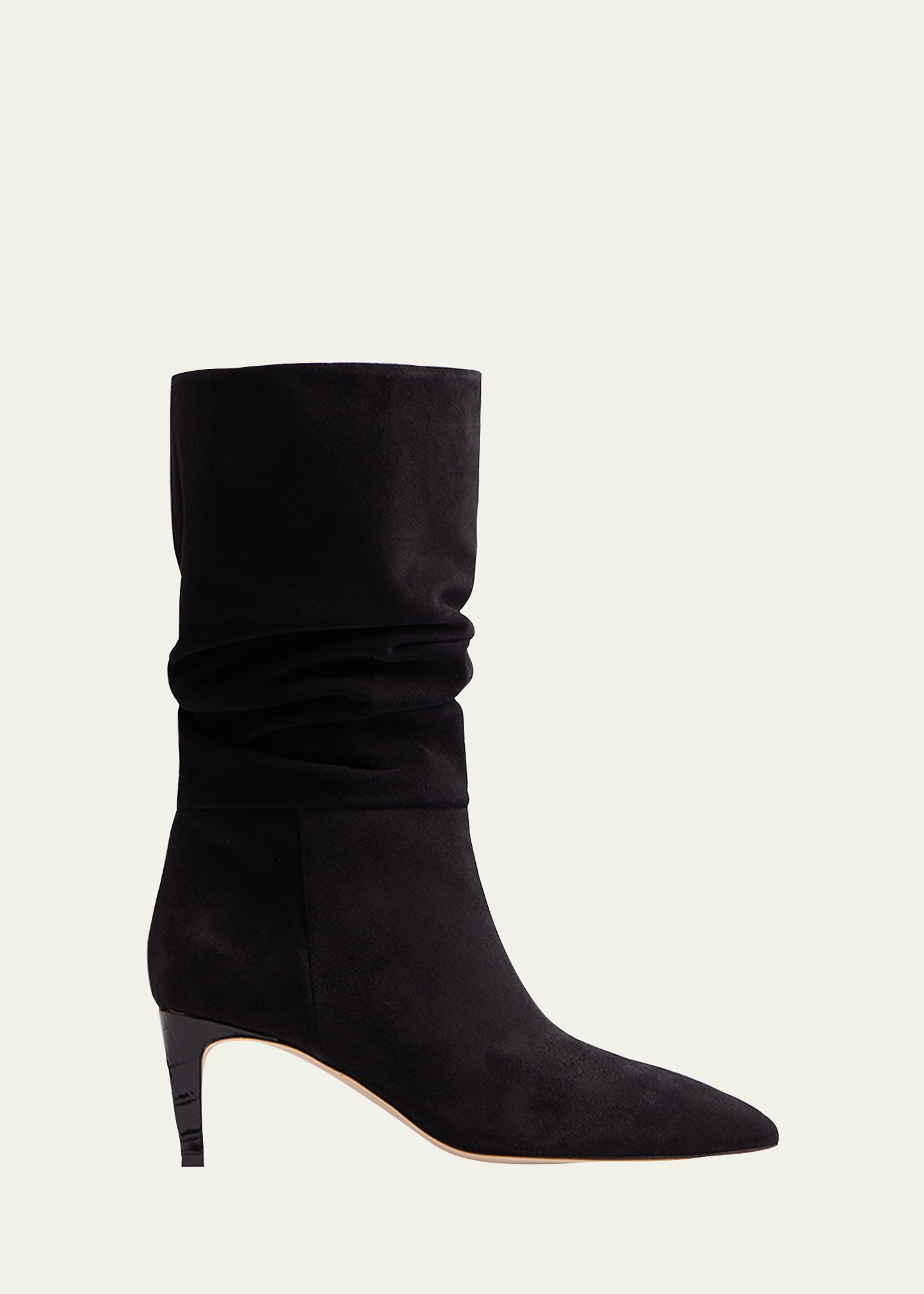 Paris Texas 60mm Slouchy Suede Boots In Off Black
