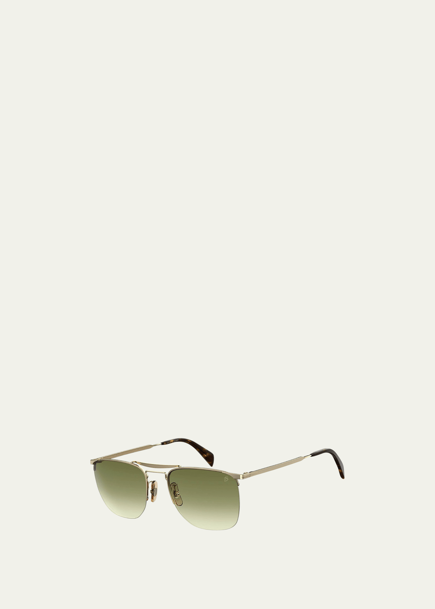 David Beckham Men's Half-Rim Metal Gradient Square Sunglasses