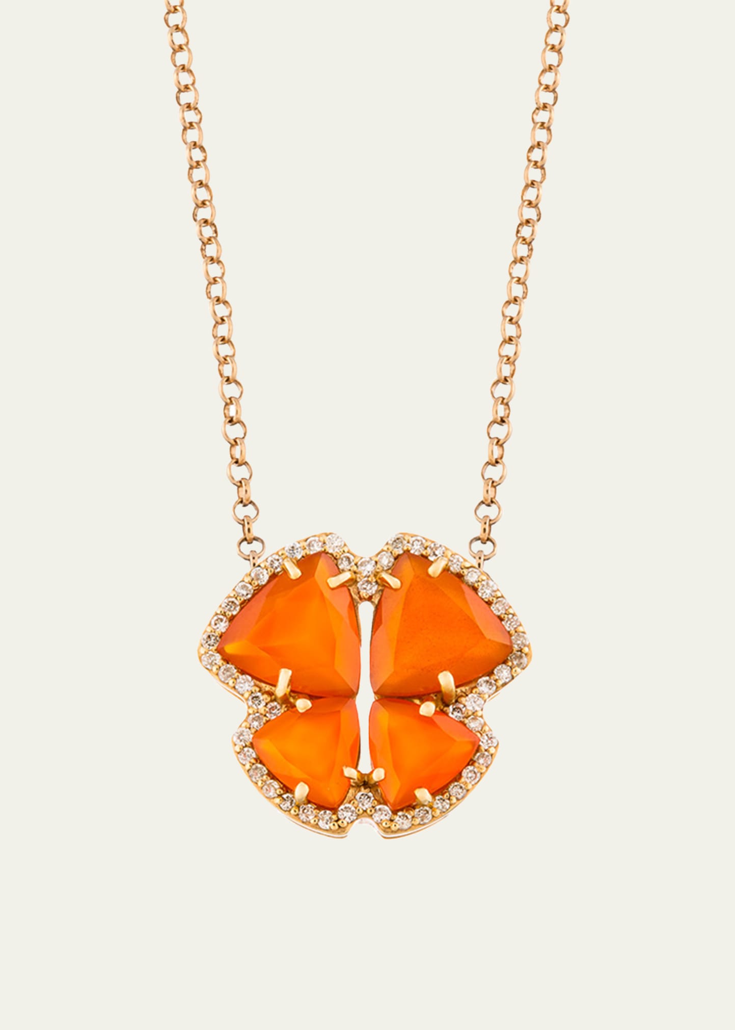 Charmed Medium Carnelian and Diamond Butterfly Necklace