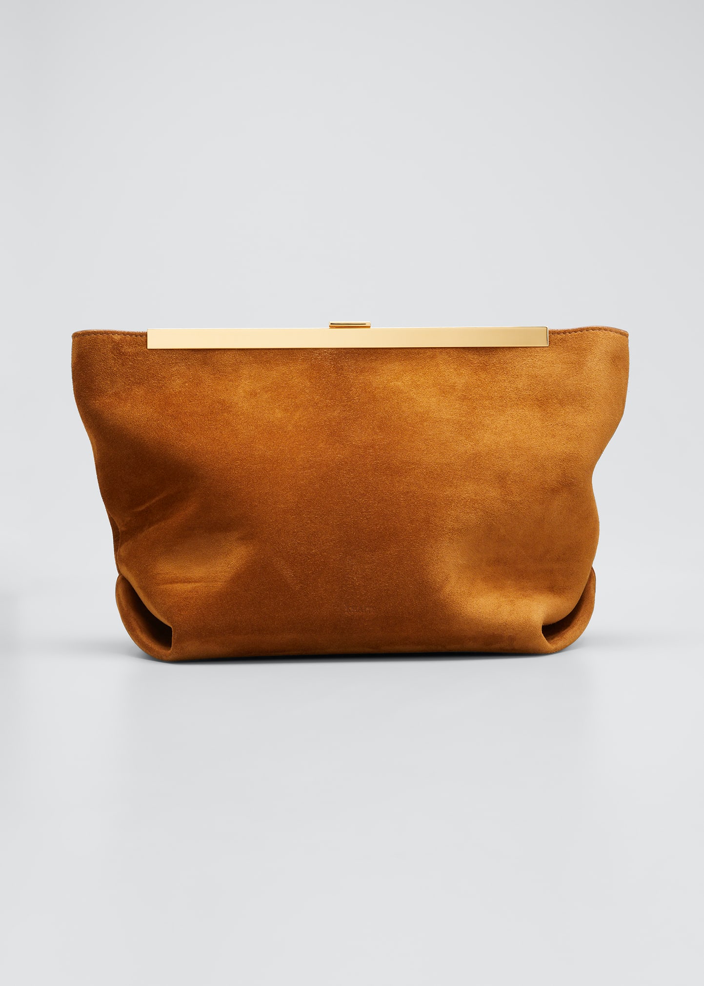 Shop Khaite Augusta Envelope Pleat Frame Leather Crossbody Bag