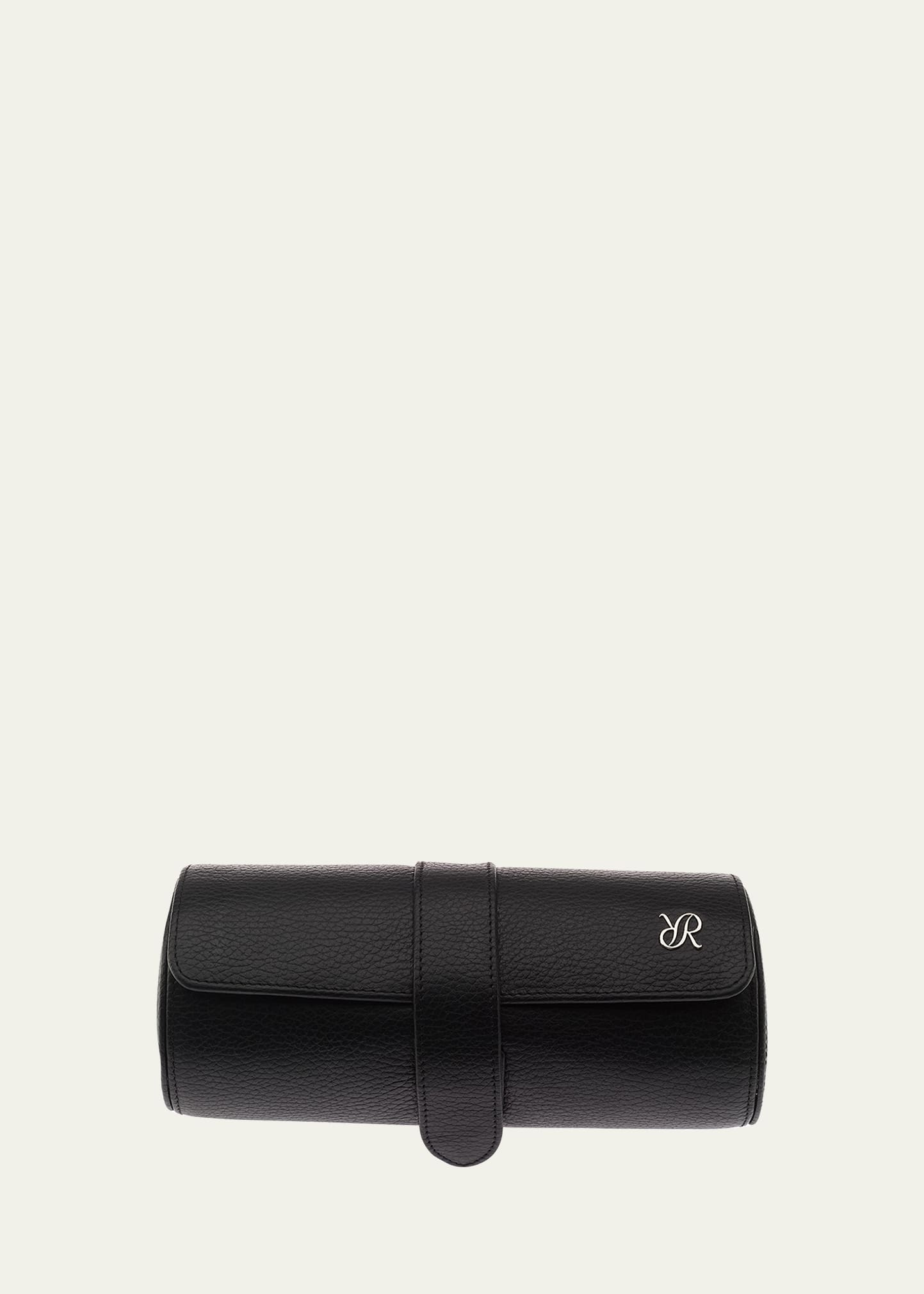 Rapport Berkely Leather 3-watch Roll In Black