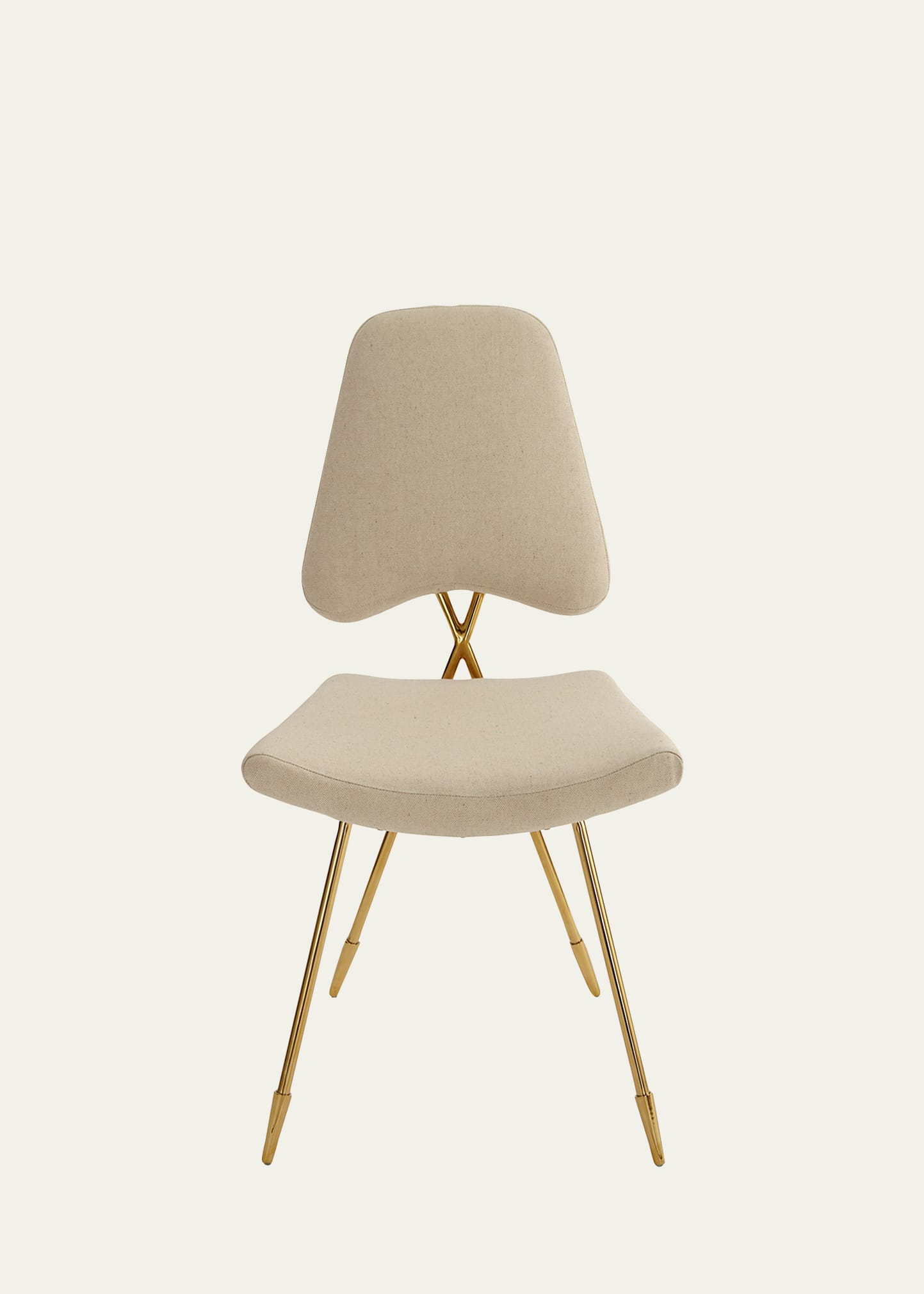 Shop Jonathan Adler Maxime Dining Chair In Stone Linen