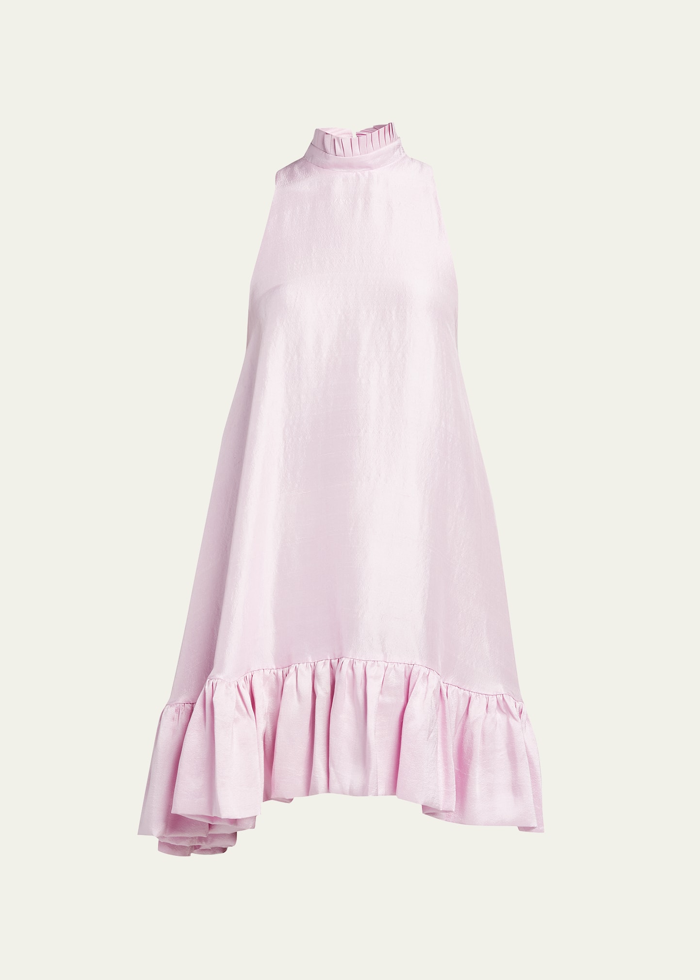 Azeeza Alcott High-Neck Flounce Dress