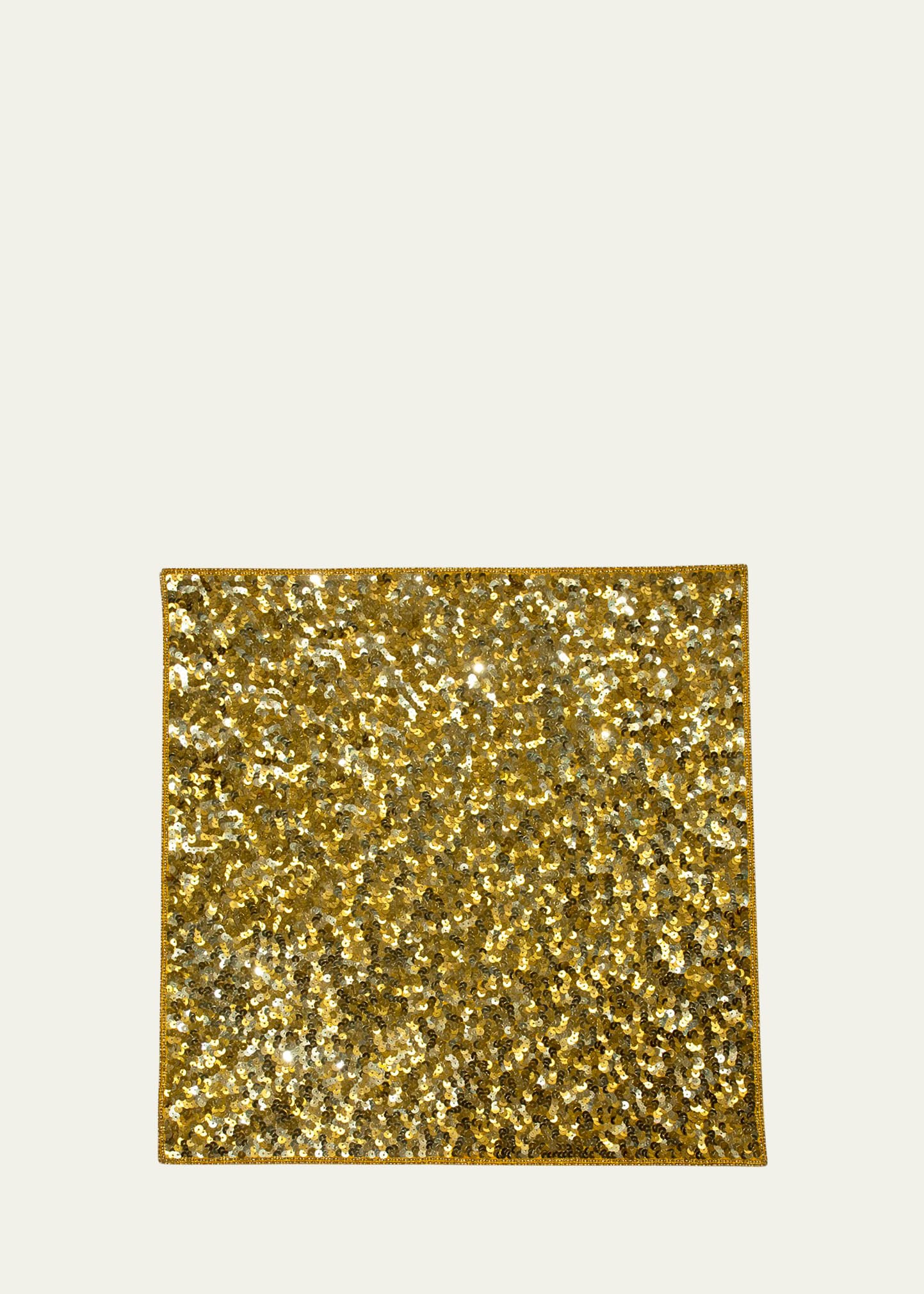 Gold Sequin Square Hand Beaded Placemat