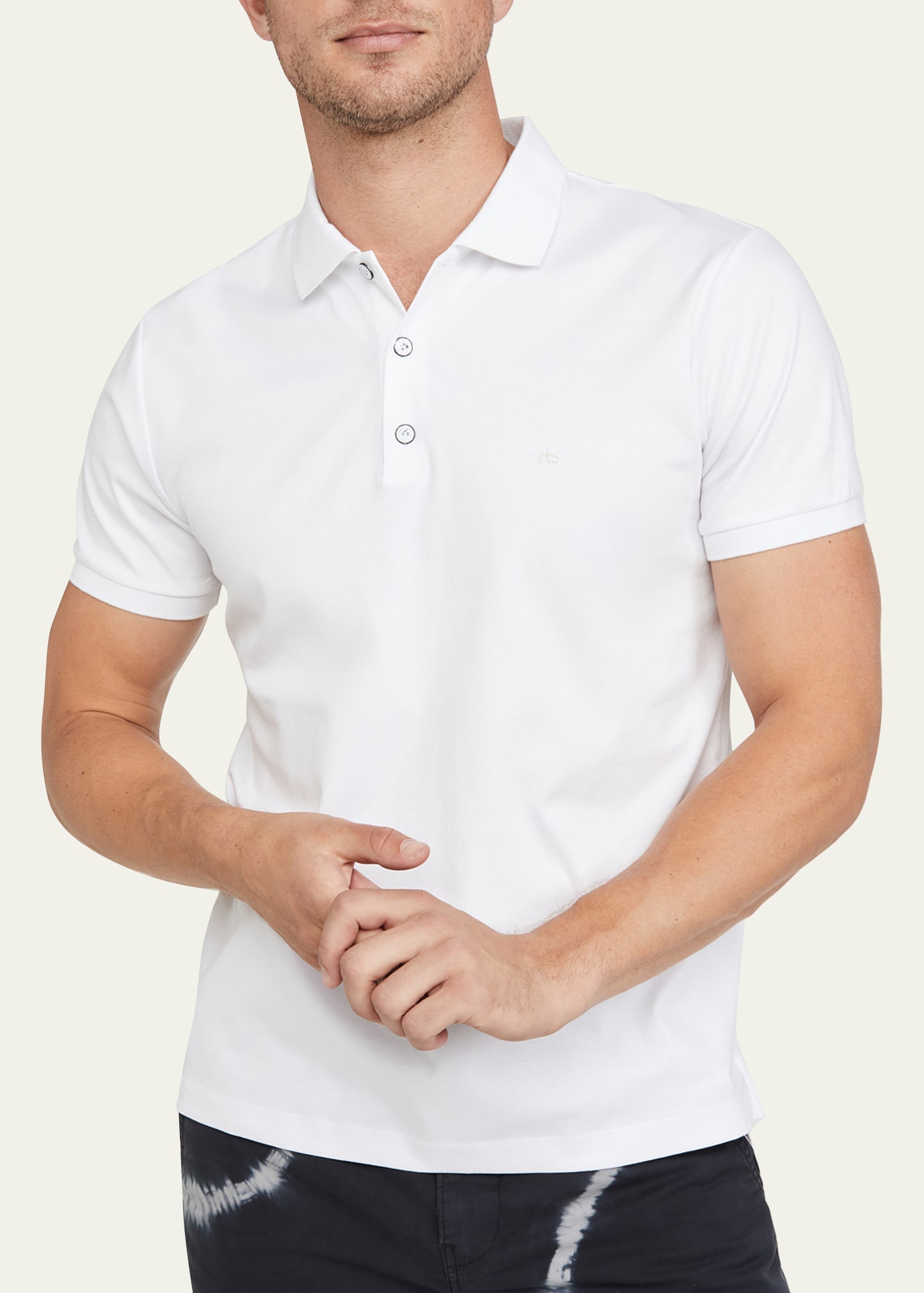 Rag & Bone White Interlock Polo In White
