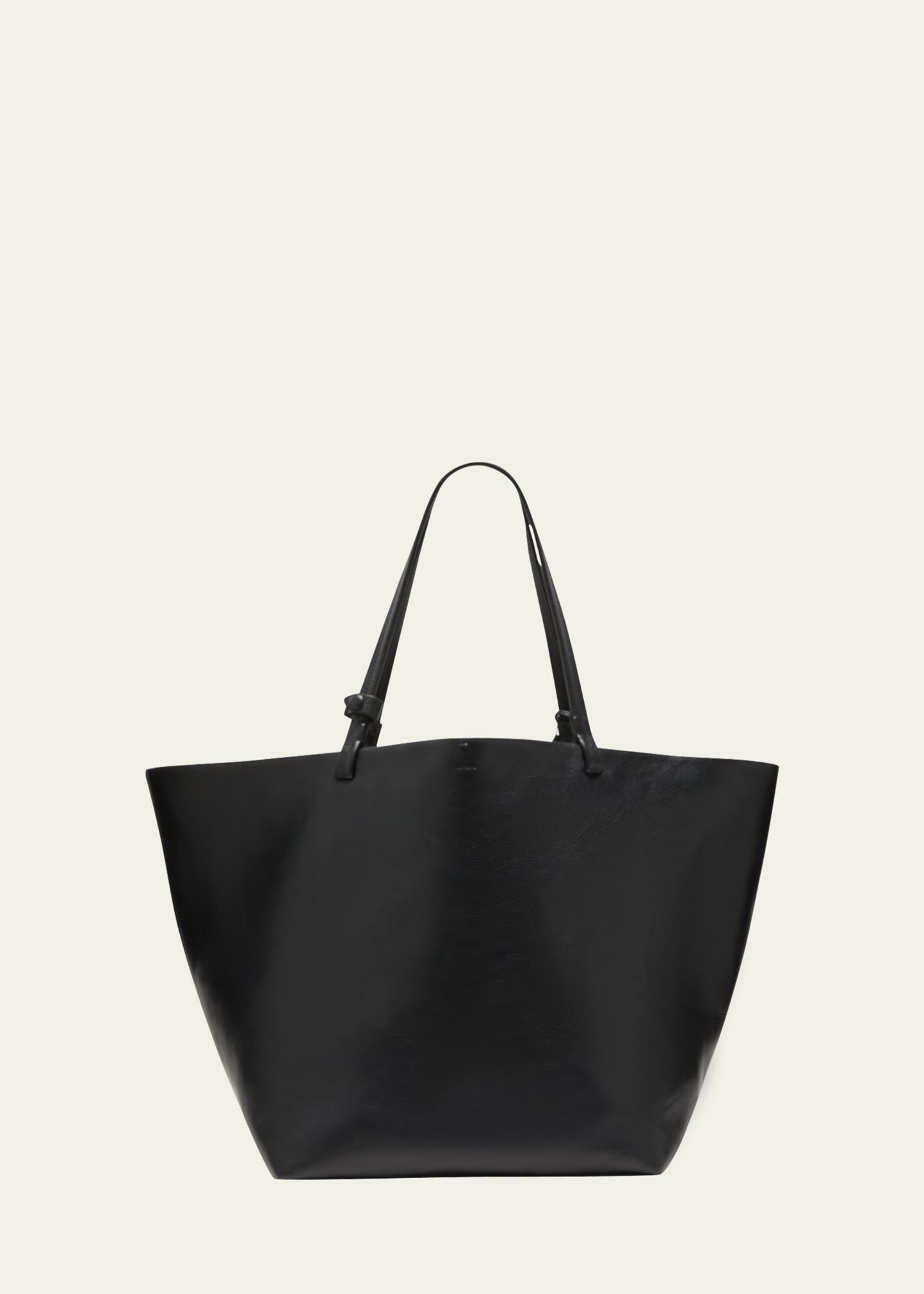 The Row Park Leather Shopper Tote Bag In Black ModeSens