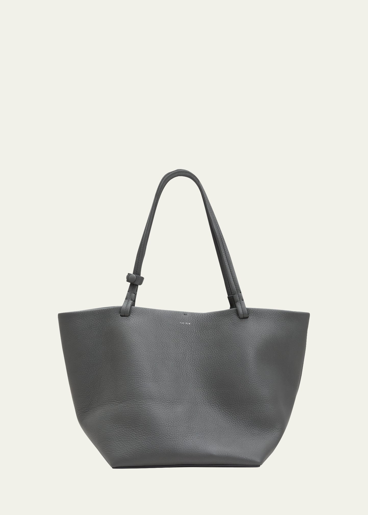 The Row Park Leather Shopper Tote Bag In Chpld Char Pld