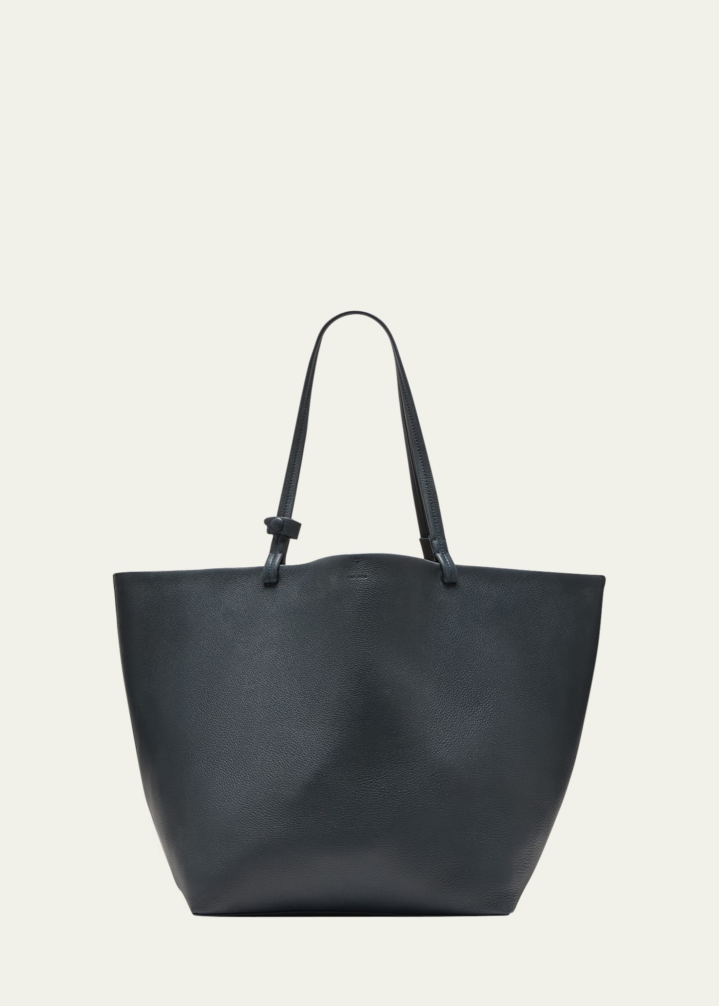 The Row Park Tote Leather Tote Bag In Black