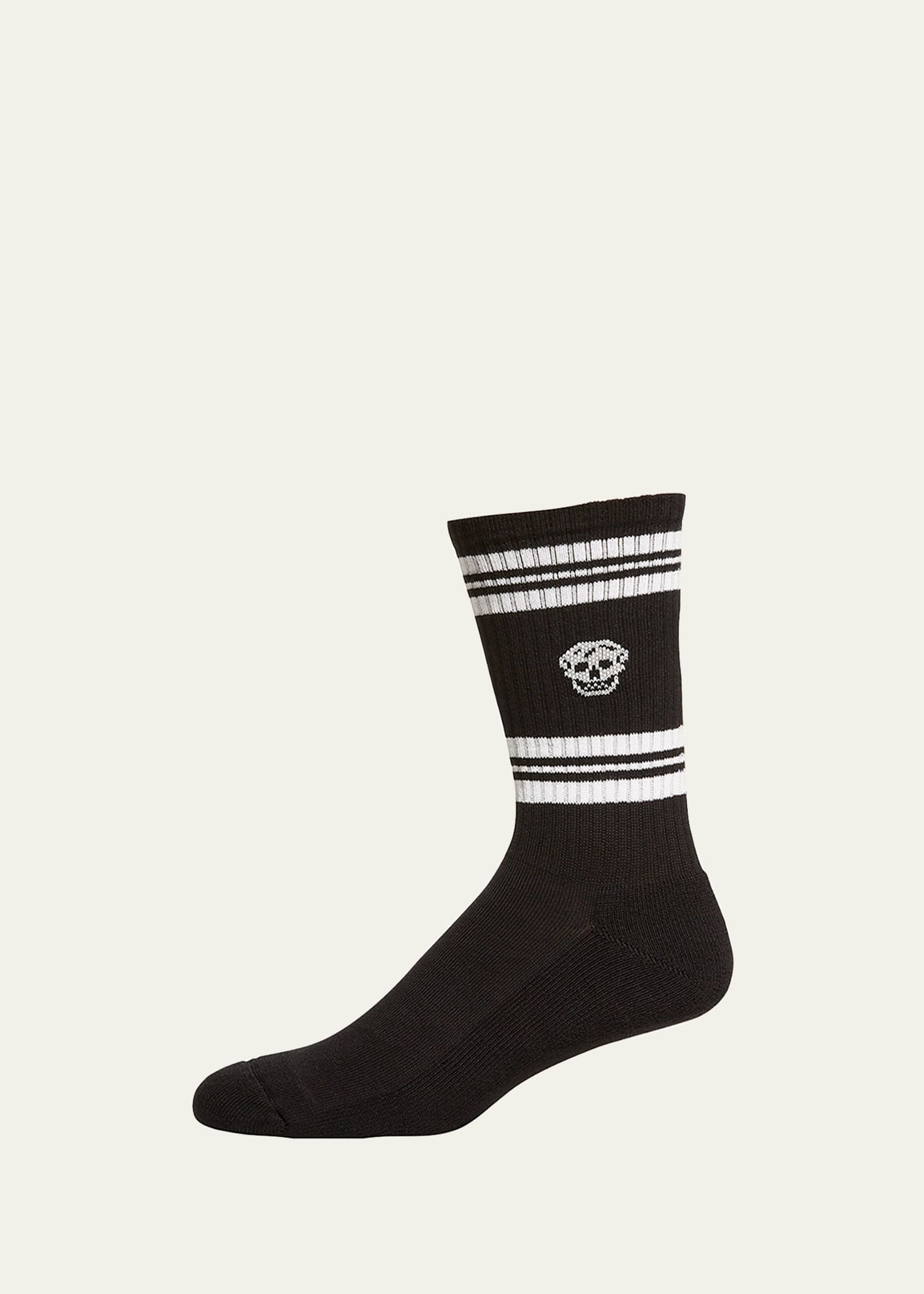 Alexander Mcqueen Sports Skull Socks In Black/bone