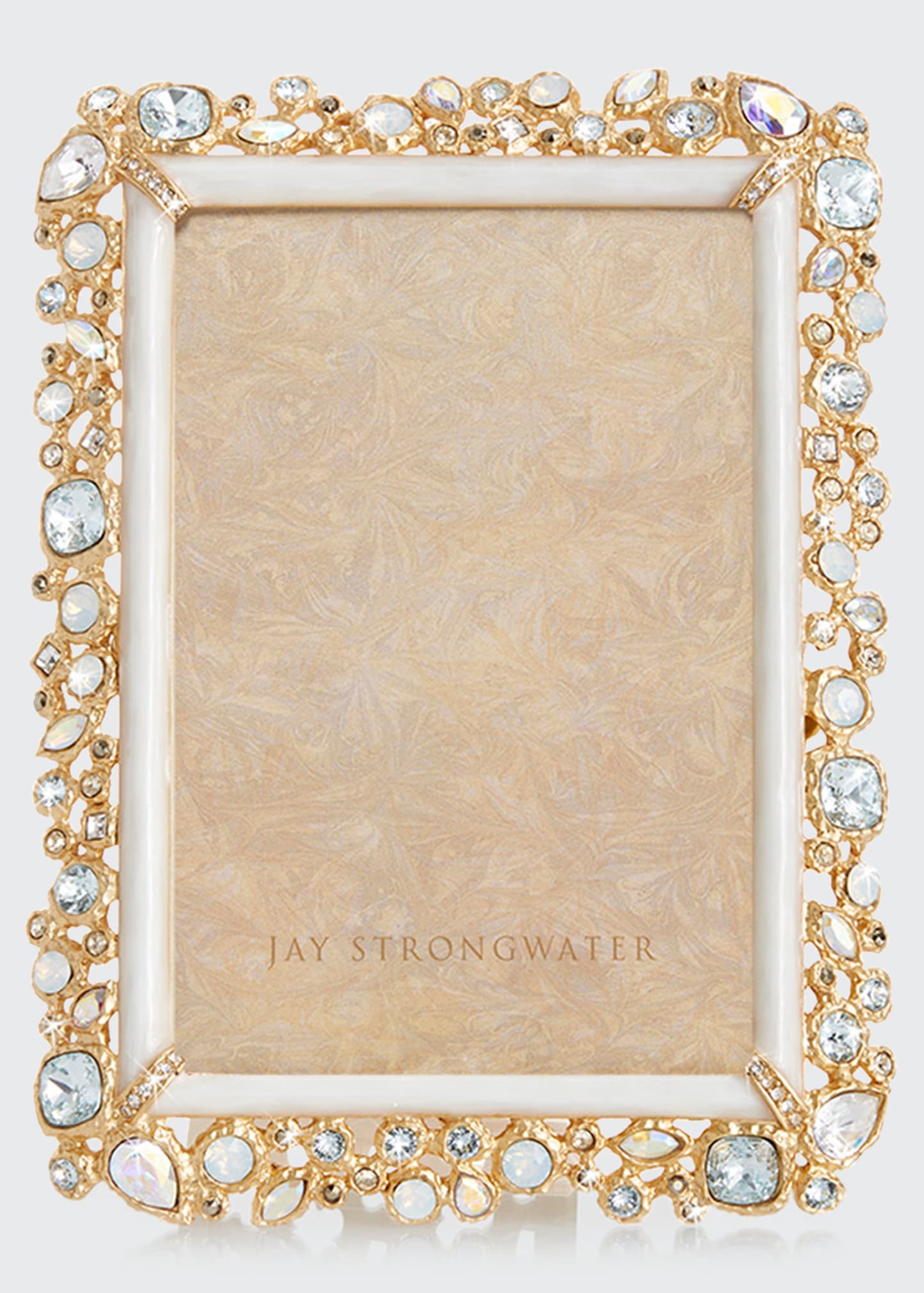 Jay Strongwater Bejeweled Frame, 5" X 7" In Beige