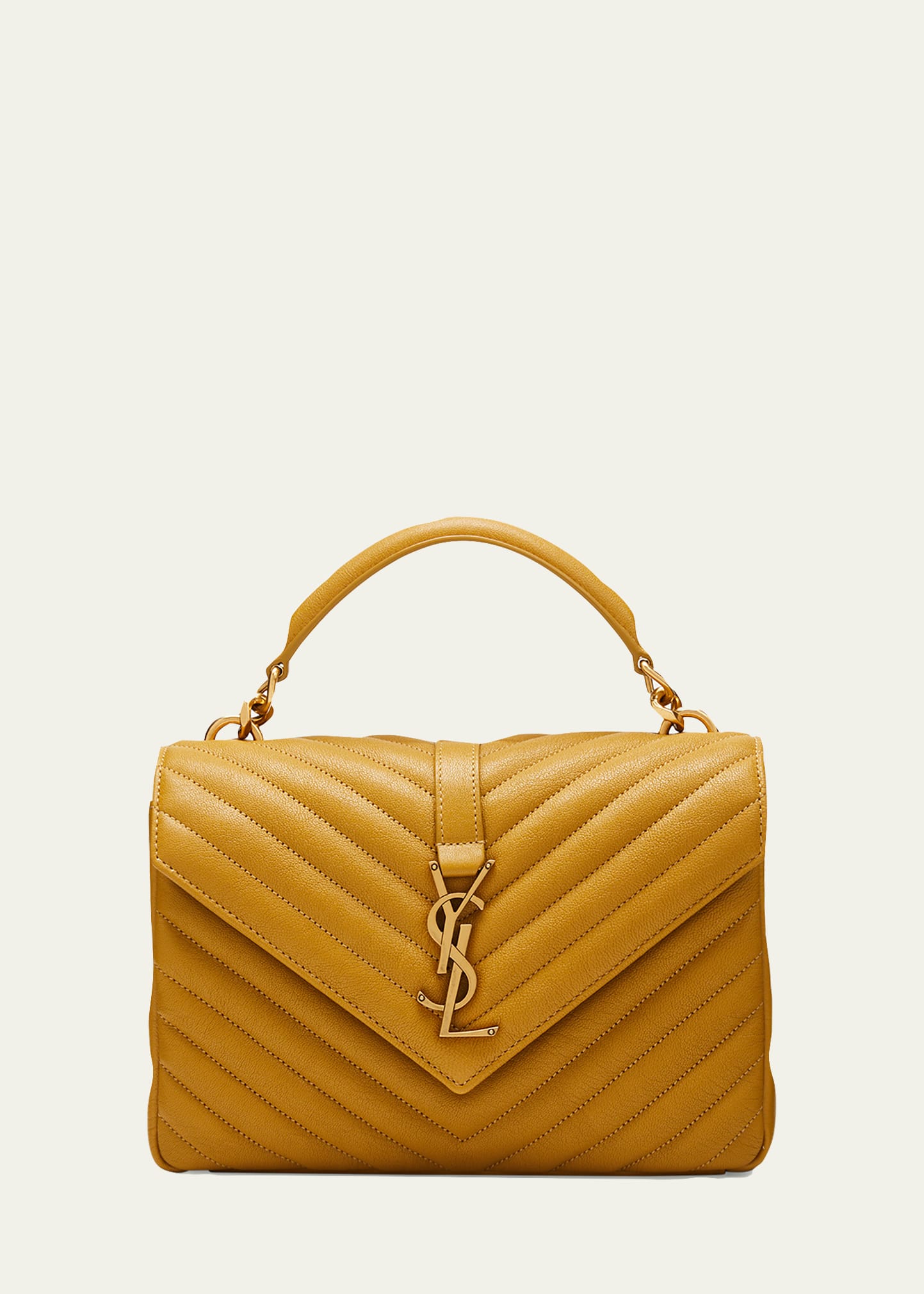 College Medium Monogram YSL V-Flap Crossbody Bag