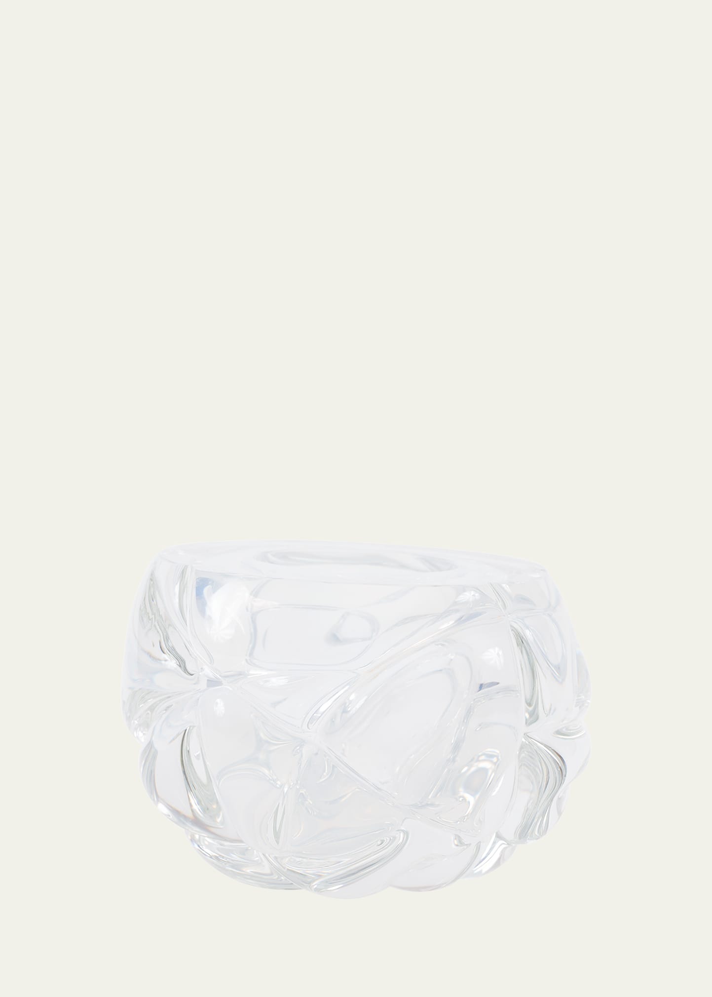 Cut Hand-Blown Glass Opaline Vase - Medium