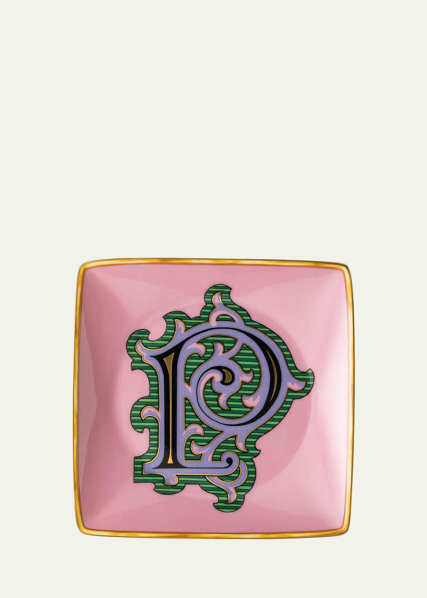 Versace Holiday Alphabet Canape Dish In Pink