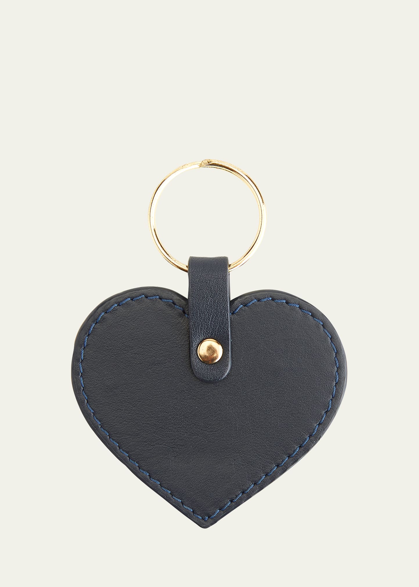 Shop Royce New York Heart Shaped Key Chain In Navy Blue