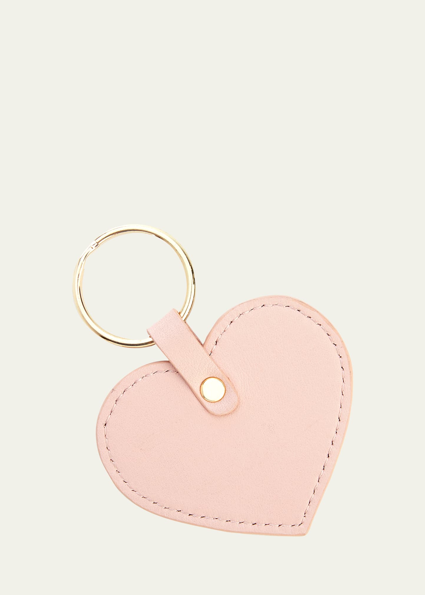 Royce New York Heart-shaped Leather Key Chain In Light Pink