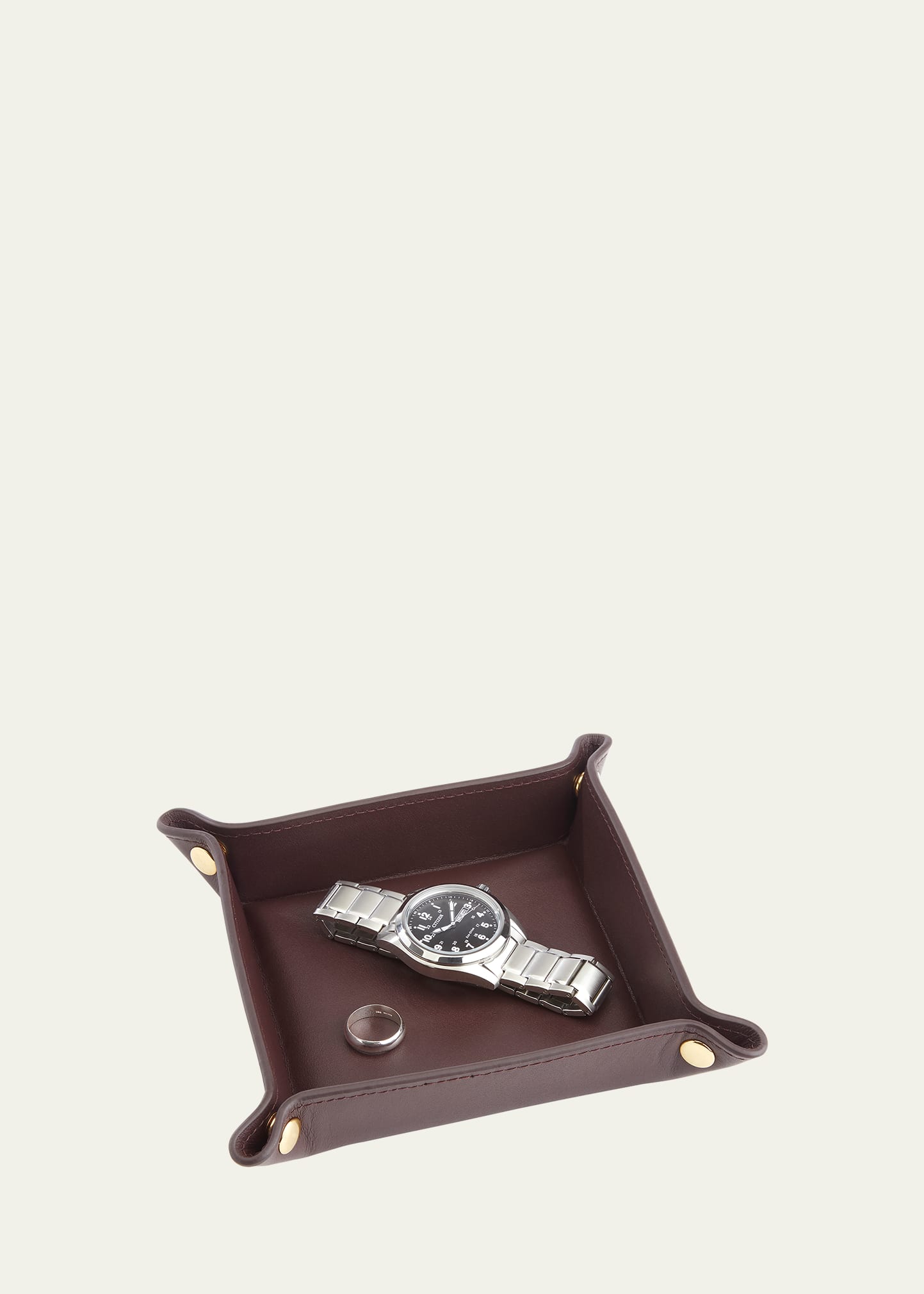 Royce New York Catchall Valet Tray In Burgundy