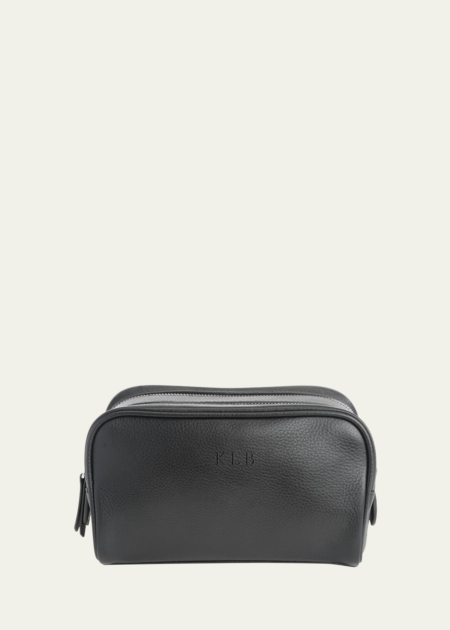 Royce New York Double Zip Leather Toiletry Bag