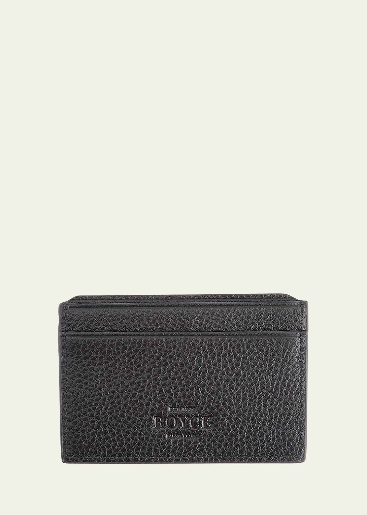Royce New York Monogrammed Rfid Blocking Leather Card Wallet In Black