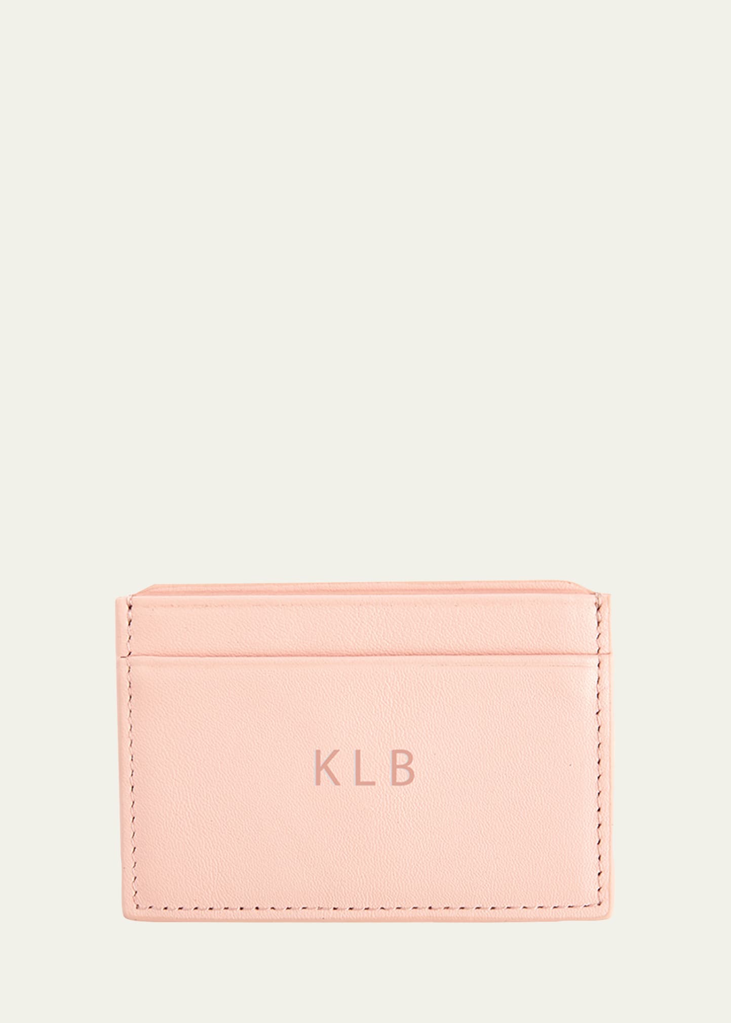 Royce New York Monogrammed Rfid Blocking Leather Card Wallet In Light Pink