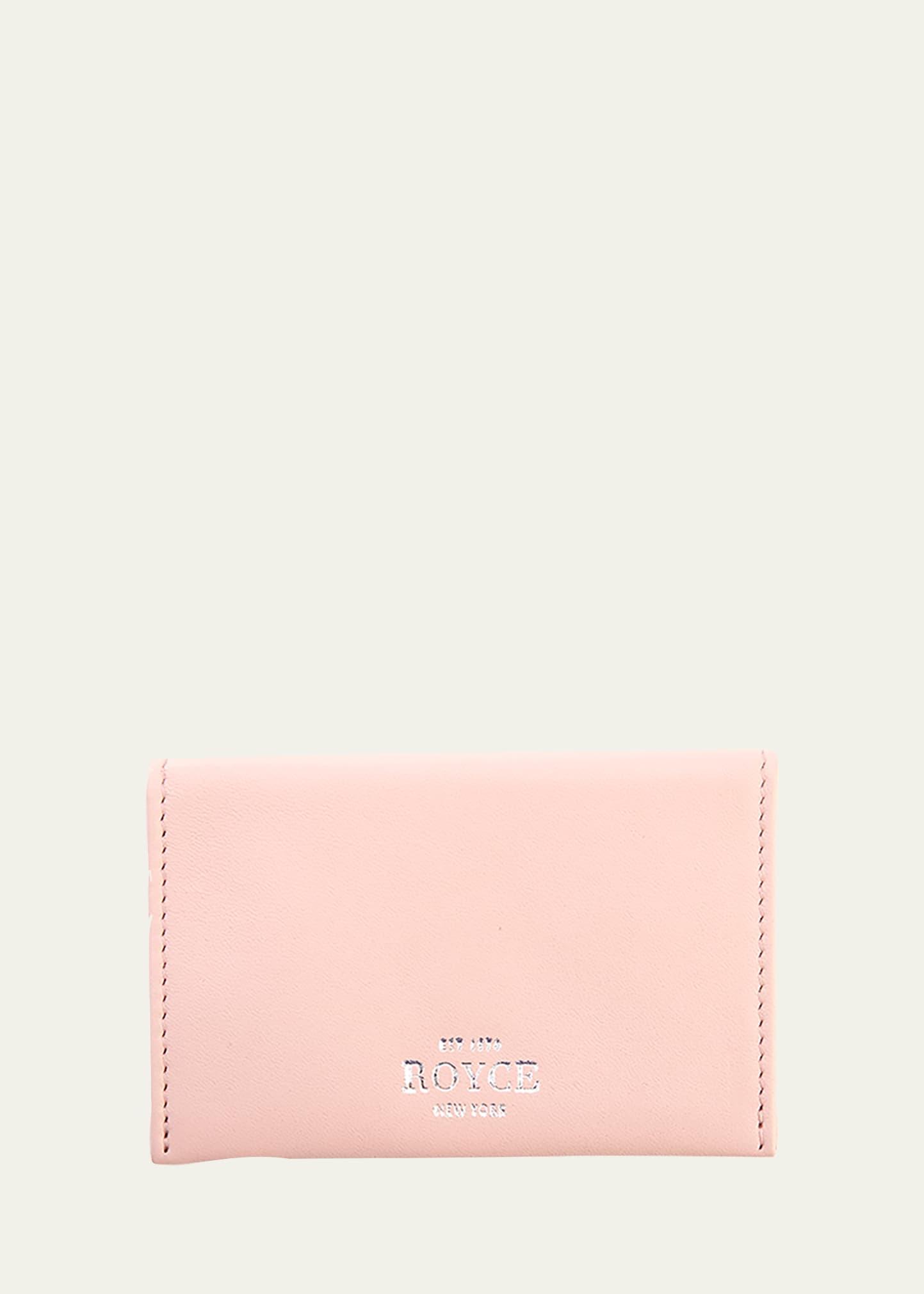 Royce New York Envelope Style Business Card Holder In Blush Pink