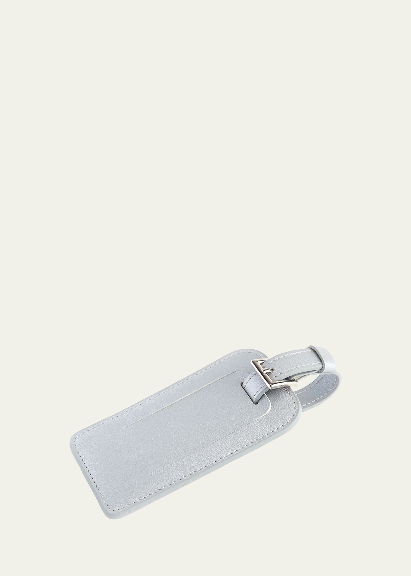 Royce New York Leather Luggage Tag With Silver Hardware In Silver