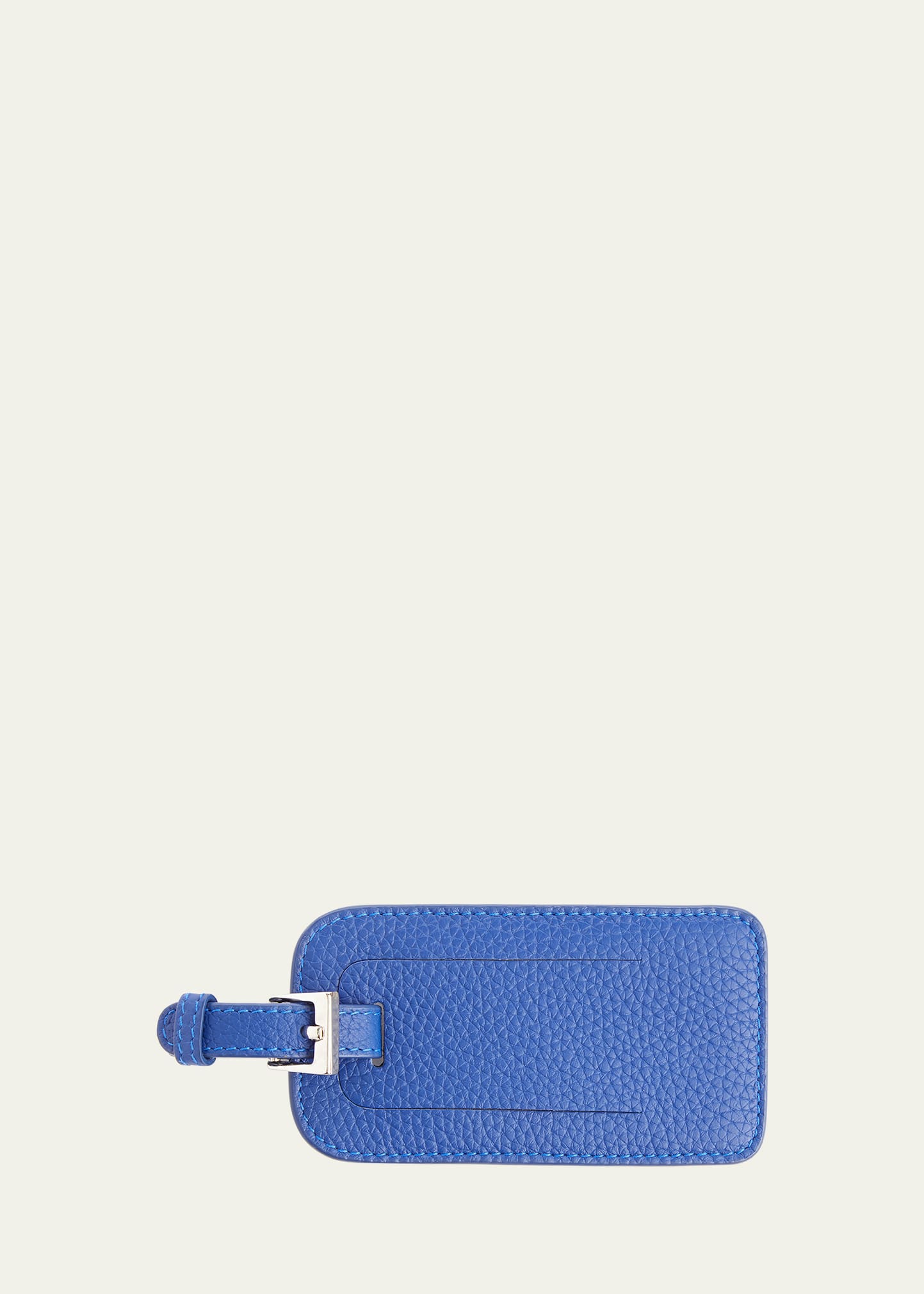 Shop Royce New York Leather Luggage Tag With Silver Hardware In Cobalt Blue