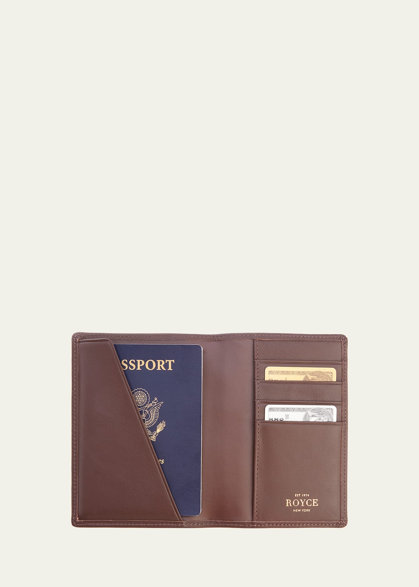 Royce New York Rfid Blocking Passport Case In Brown