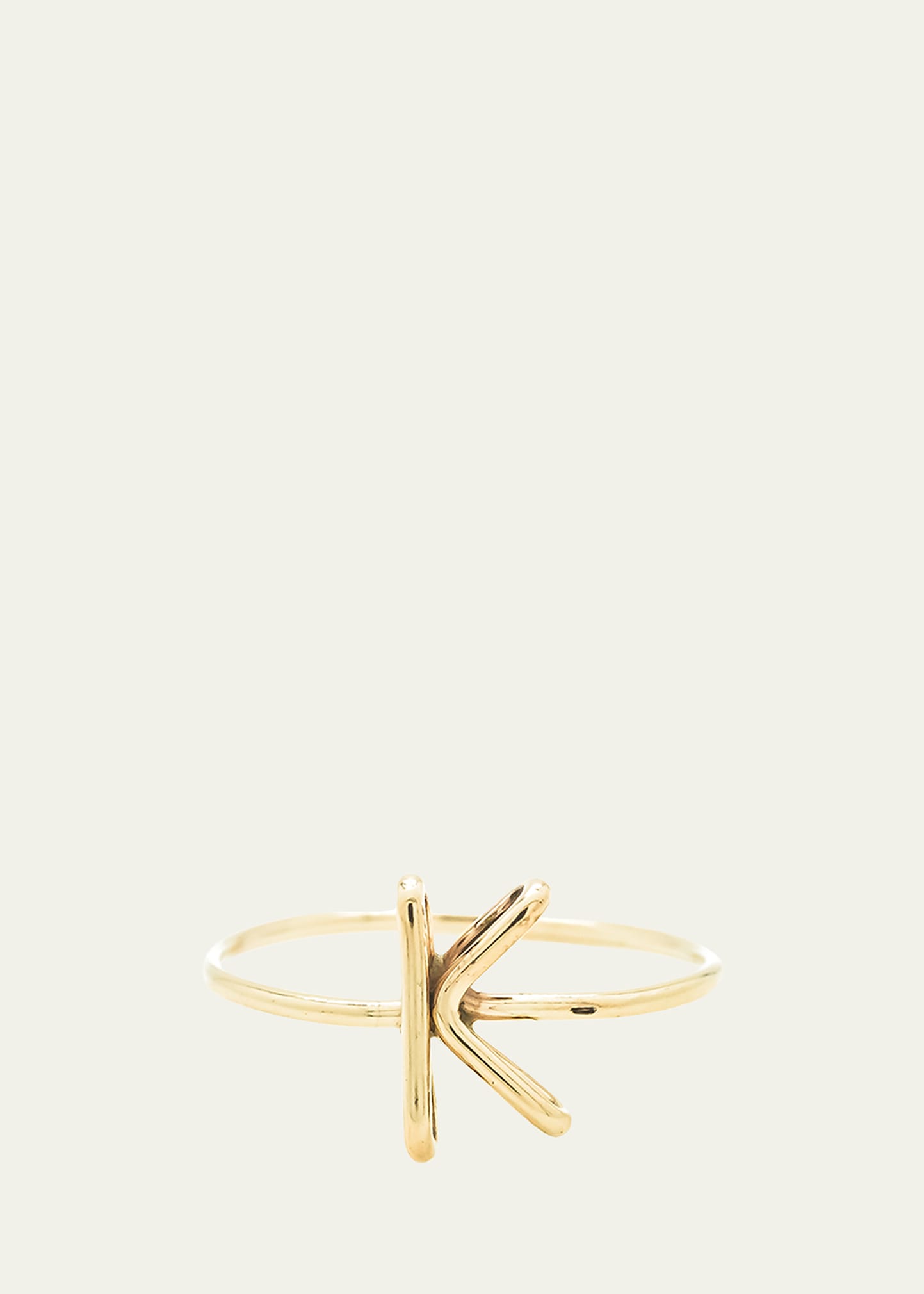 18k Yellow Gold Alphabet Ring, Size 4.5-9