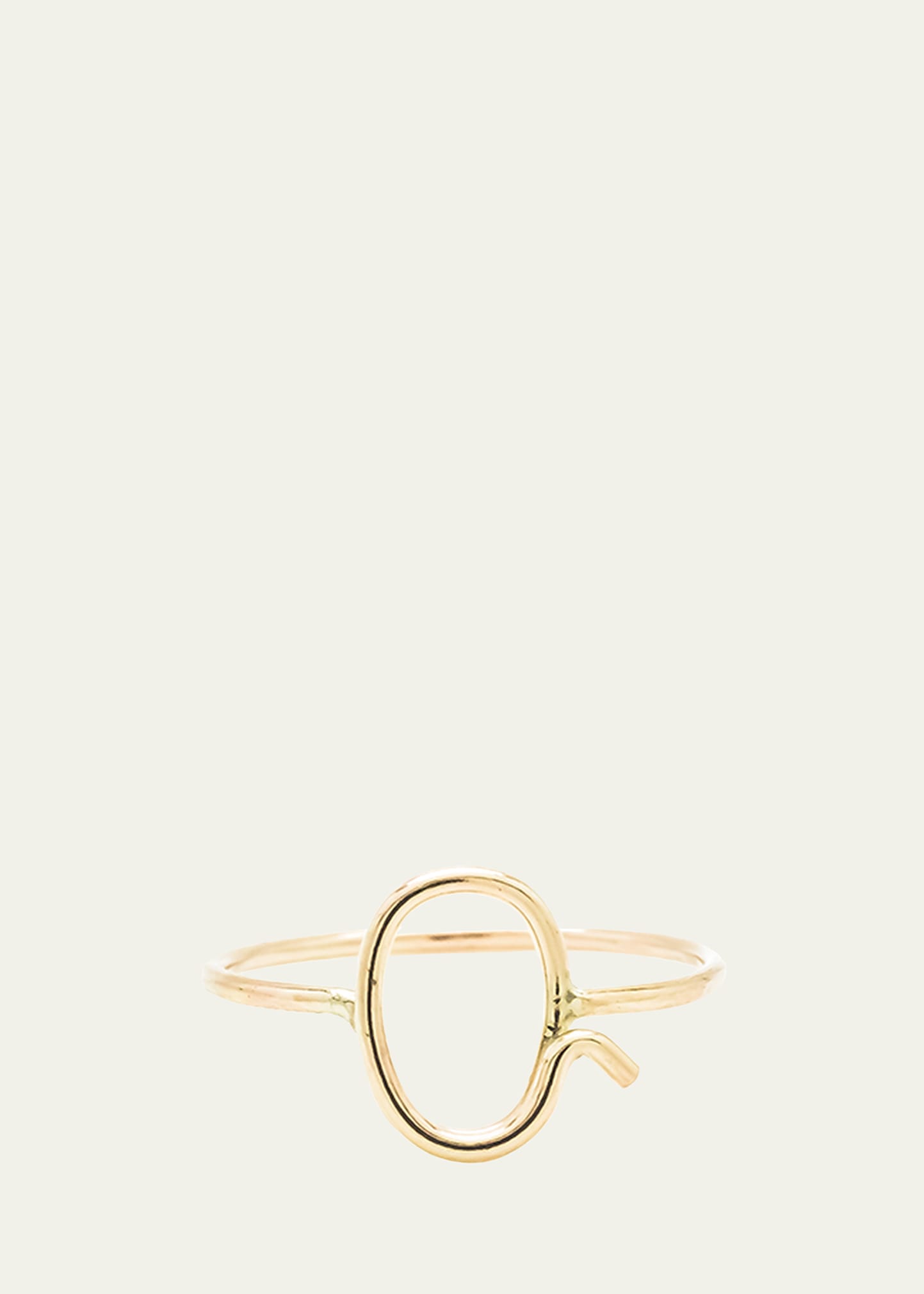 18k Yellow Gold Alphabet Ring, Size 4.5-9