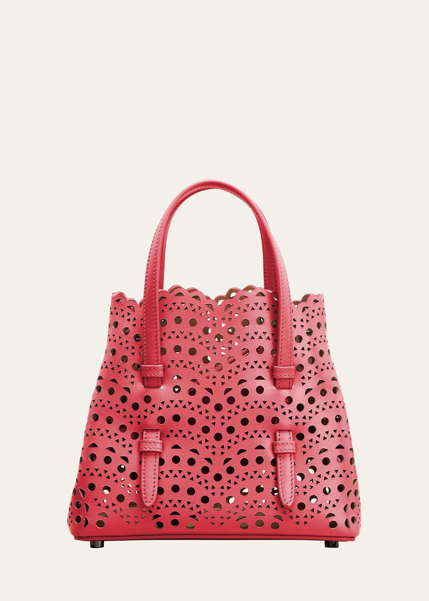 Alaïa Mina Mini Cutout Top Handle Bag In 424 Framboise