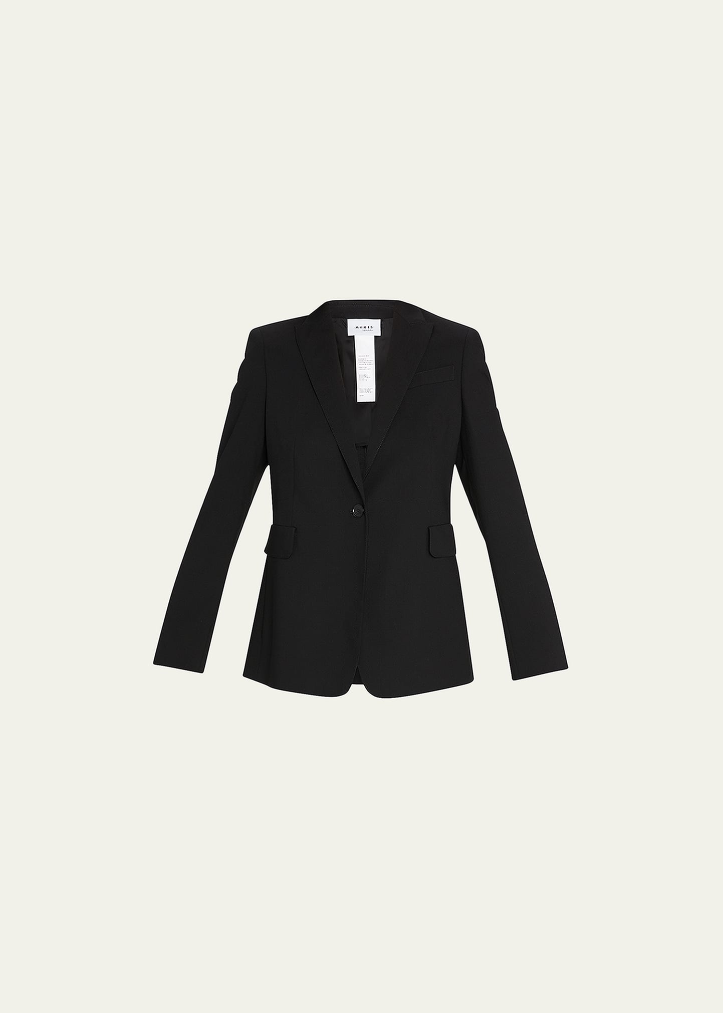 Akris Punto One-button Wool Long Body Blazer Jacket In Black