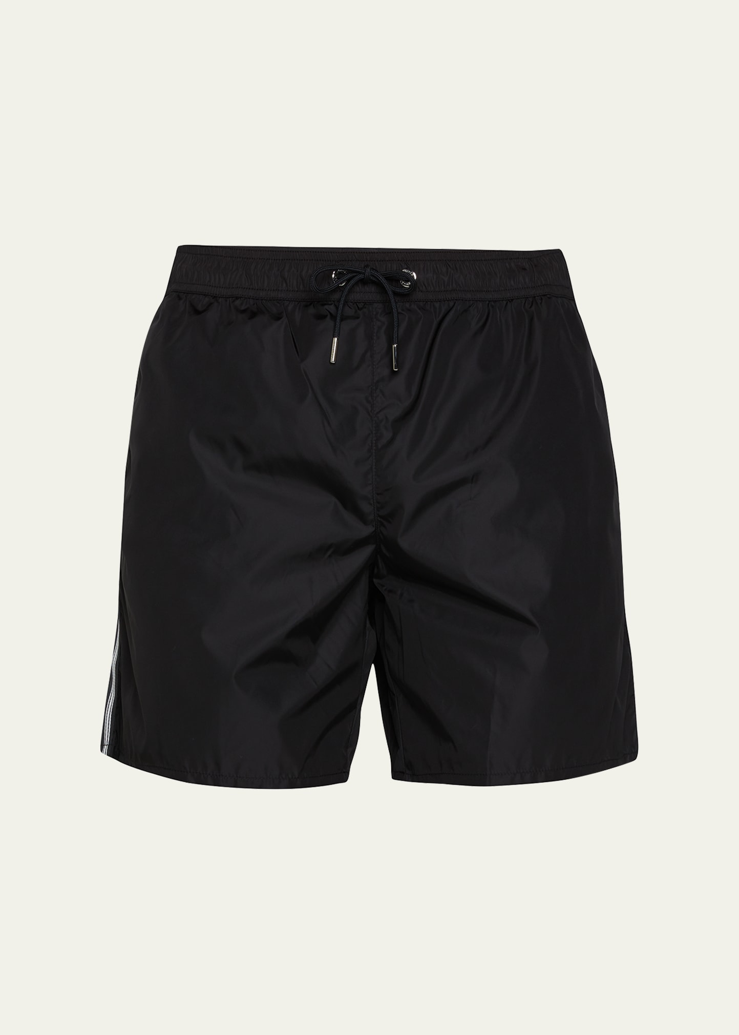 Shop Moncler Men's Classic Nylon Swim Shorts In Black