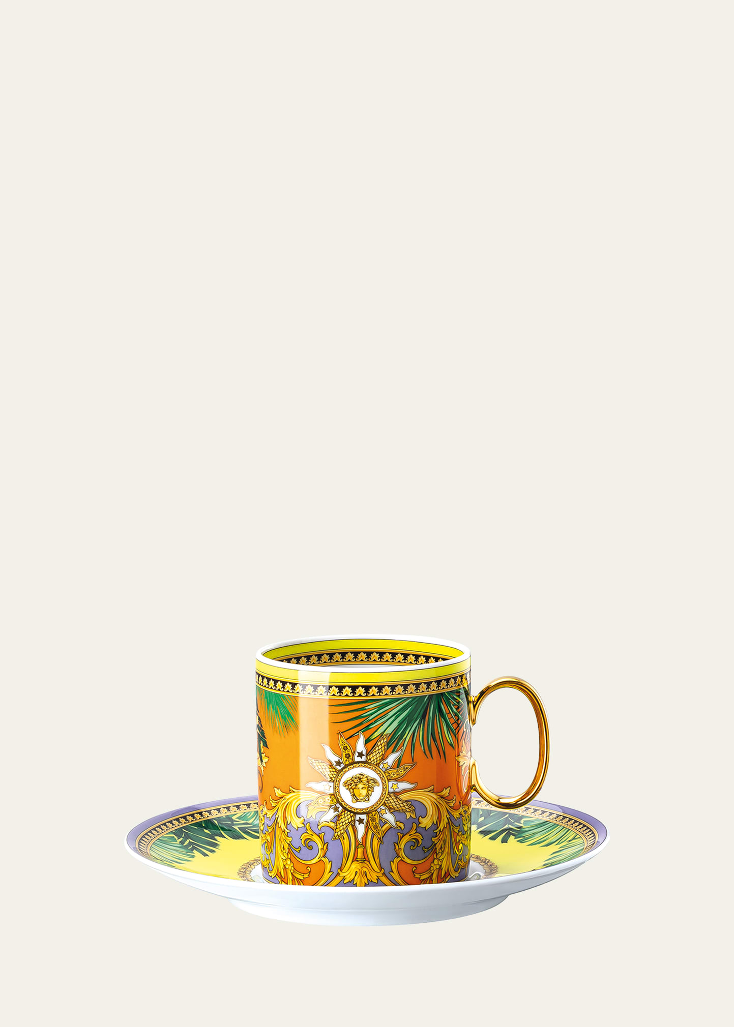 Versace Jungle Animalier Coffee Cup & Saucer In Multi