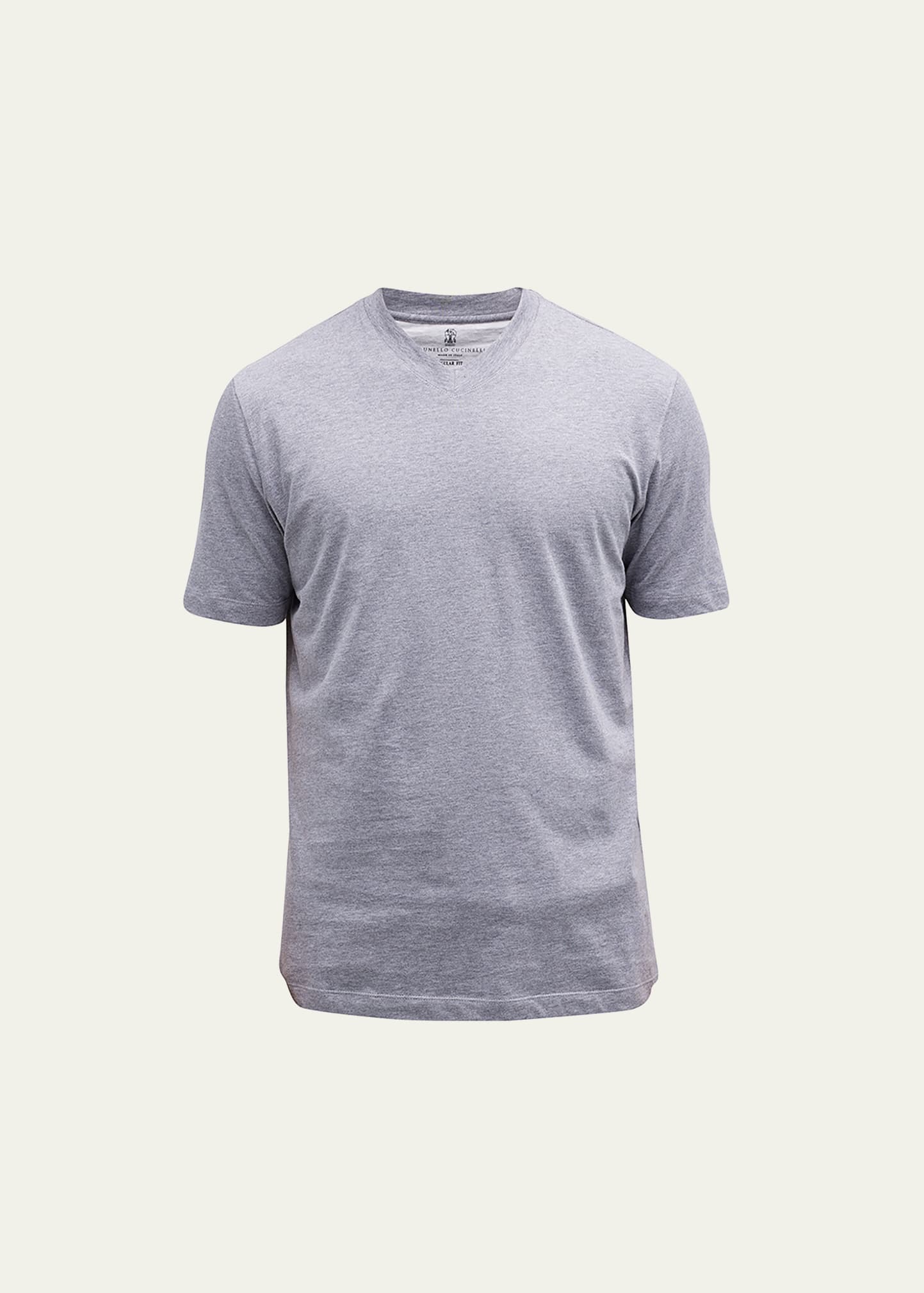 Brunello Cucinelli Men's Basic-fit V-neck T-shirt In Grey