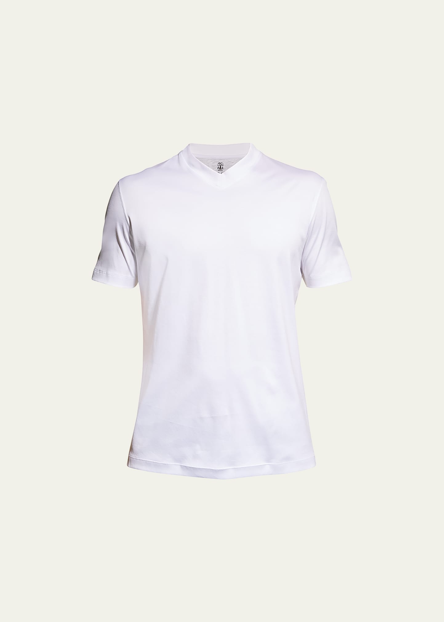Shop Brunello Cucinelli Men's Basic-fit V-neck T-shirt In White