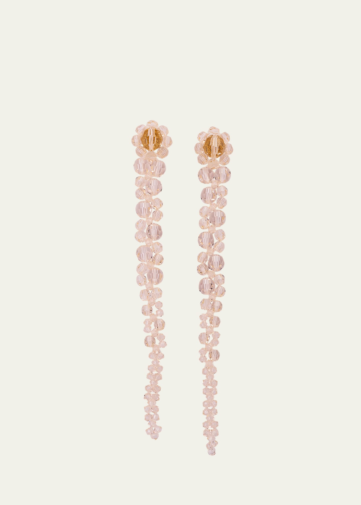 Simone Rocha Crystal Drip Earrings In Nude