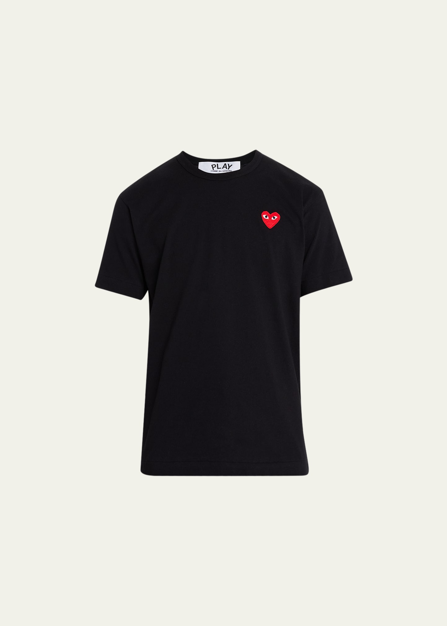 Shop Comme Des Garçons Men's Cotton Jersey Heart T-shirt In Black