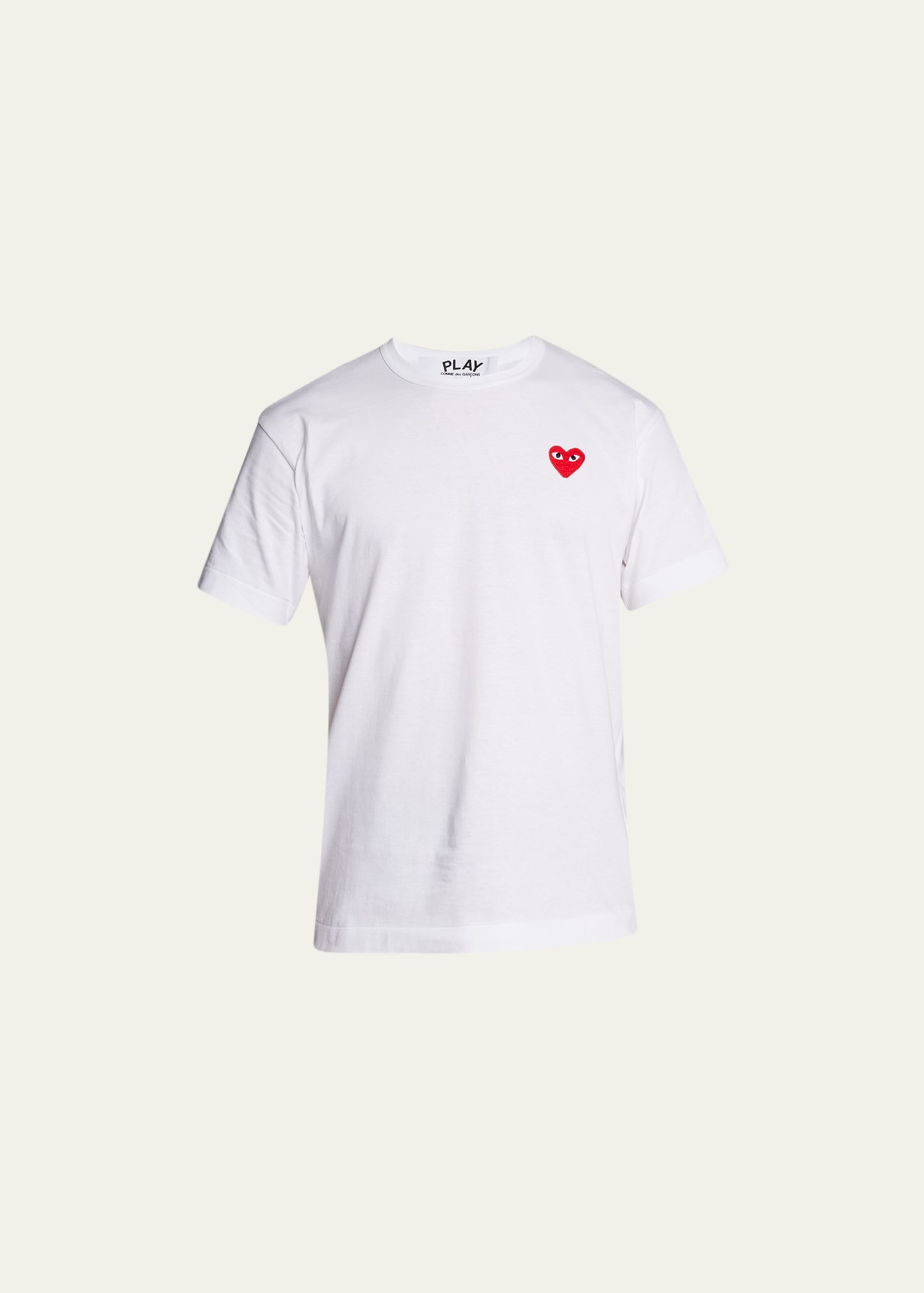 Shop Comme Des Garçons Men's Cotton Jersey Heart T-shirt In White