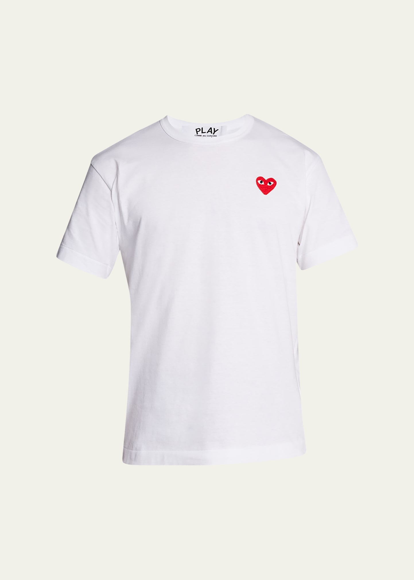 Shop Comme Des Garçons Men's Cotton Jersey Heart T-shirt In White