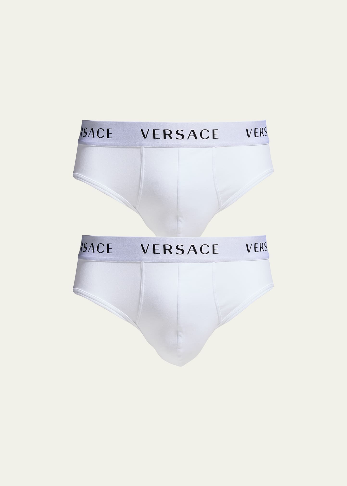 Versace Men's 2-pack Stretch Briefs In A94z White
