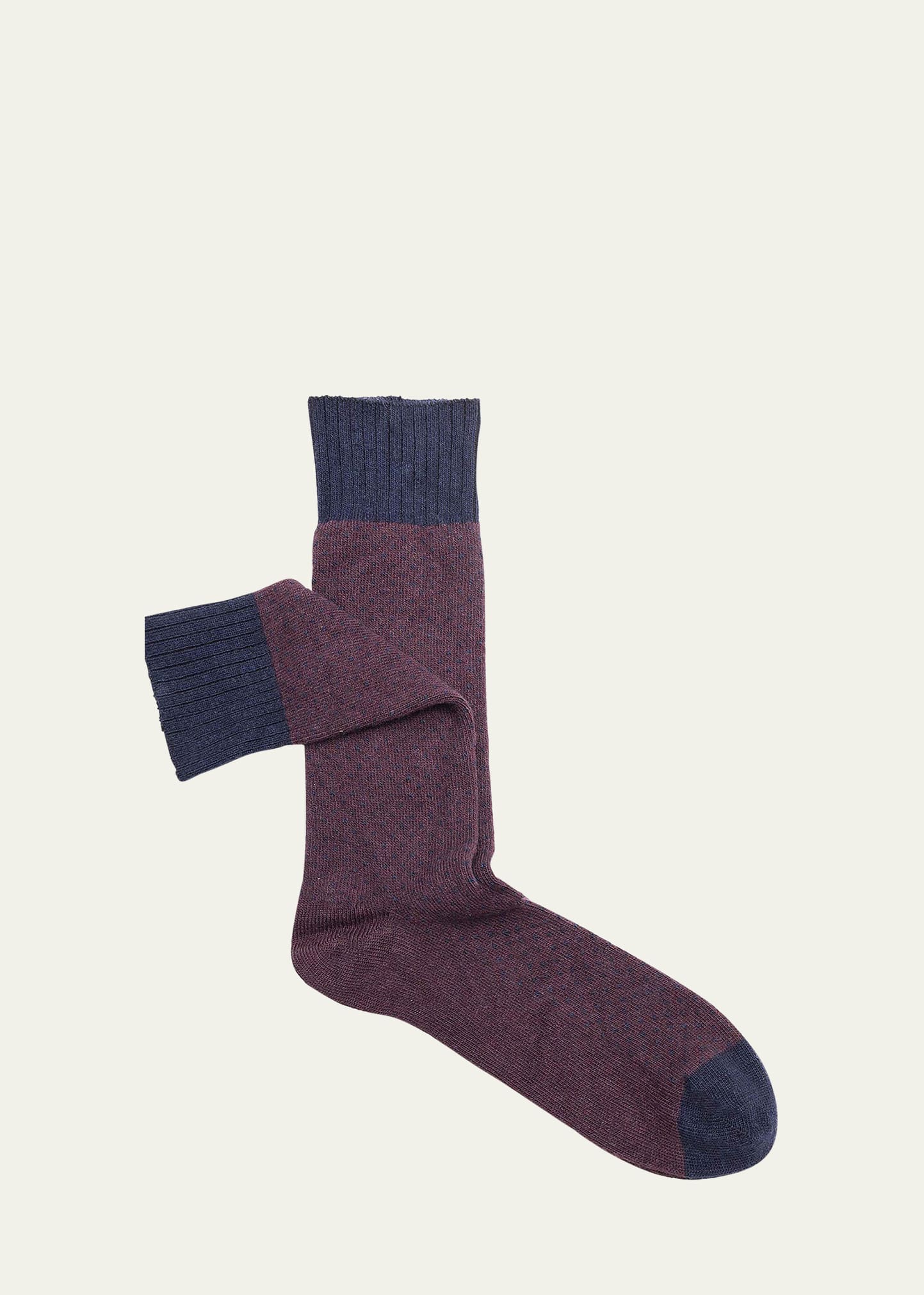 Sozzi Calze Men's Cashmere-blend Mid-calf Socks In Purple