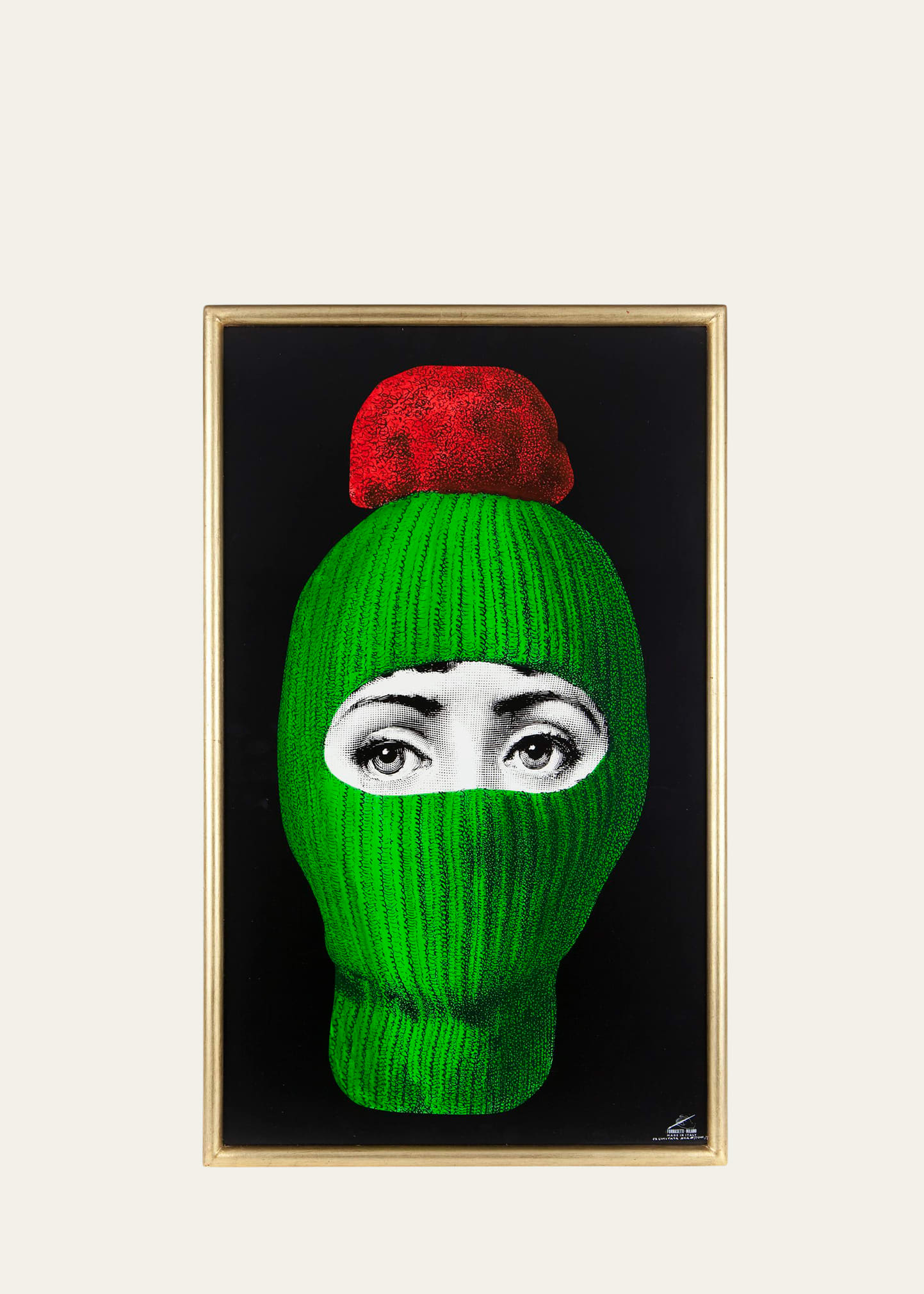 Panel Lux Gstaad Green Balaclava With Red Pom Pom