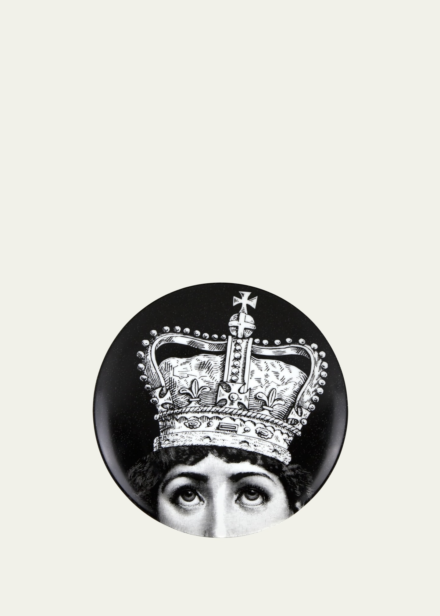 Fornasetti Crown Plate In White/black