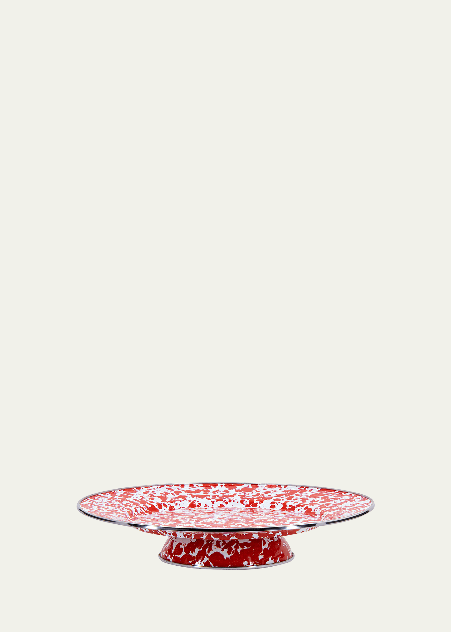Golden Rabbit Red Swirl Cake Plate