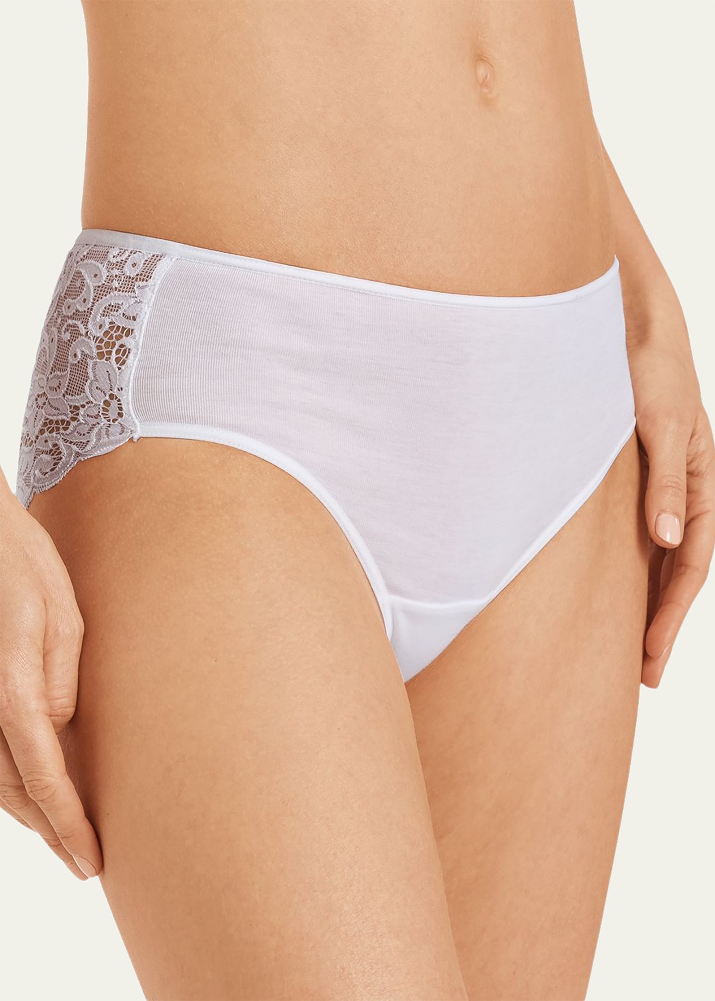 Shop Hanro Luxury Moments Scalloped Lace-back Brief In White